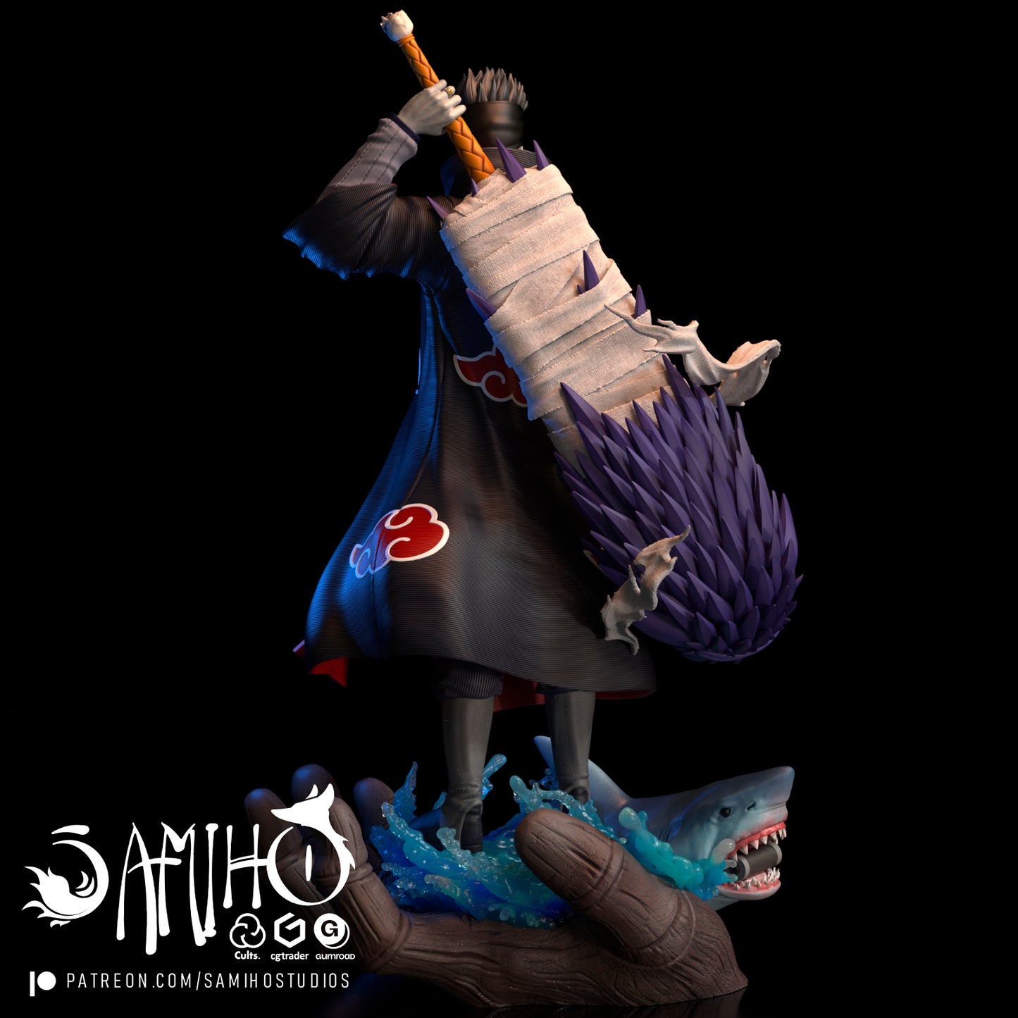 Kisame - Unassembled and Unpainted Garage Kit - Model Designed by Samiho Studios
