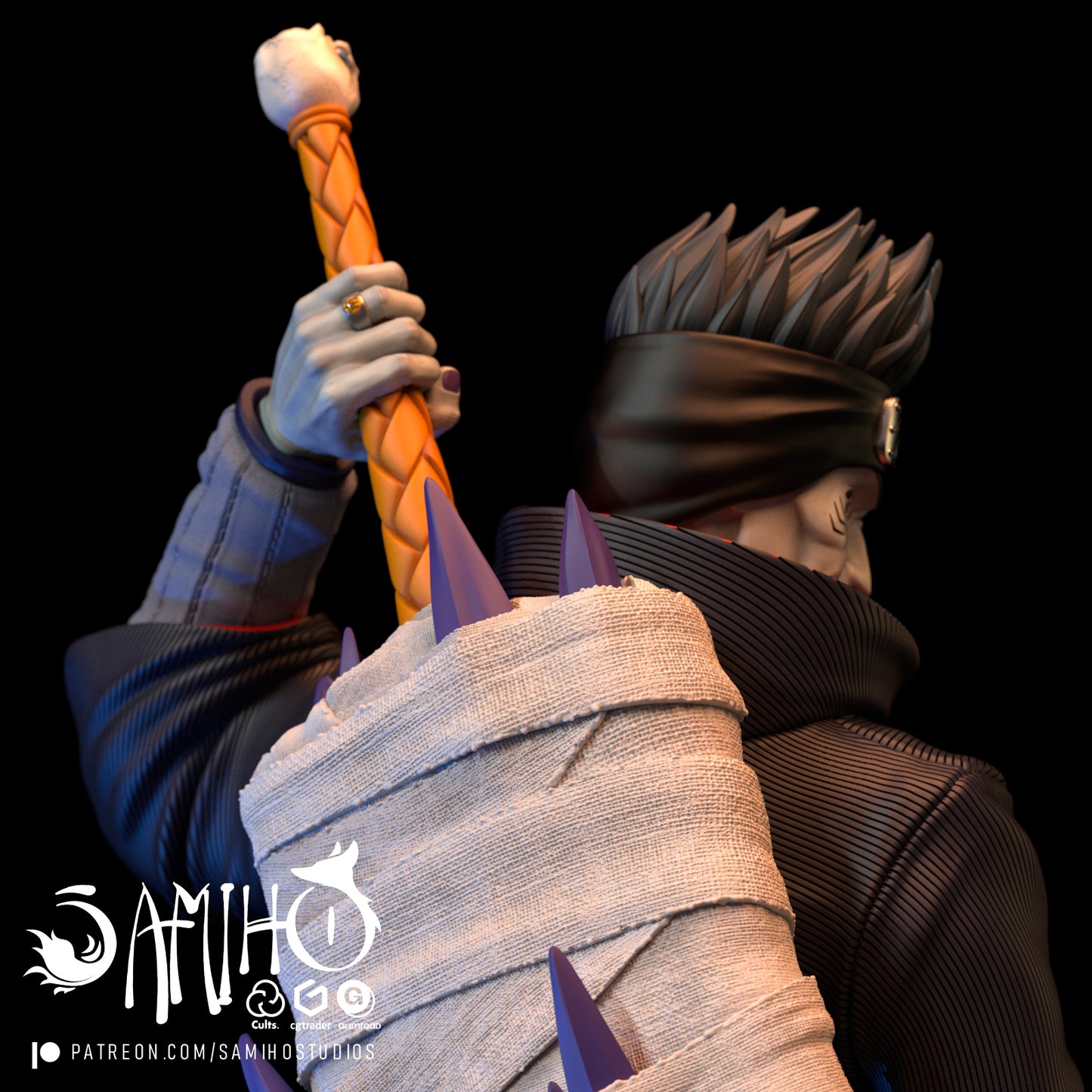Kisame - Unassembled and Unpainted Garage Kit - Model Designed by Samiho Studios