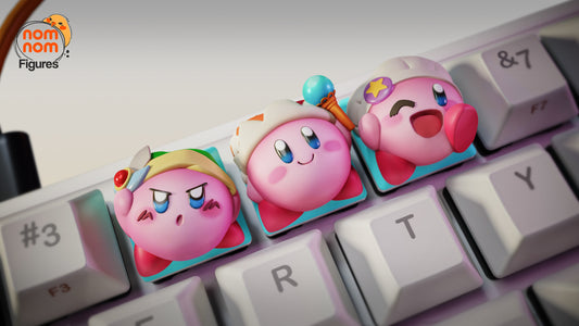 Kirby KeyCaps - UNPAINTED - Model Designed by NomNom Figures