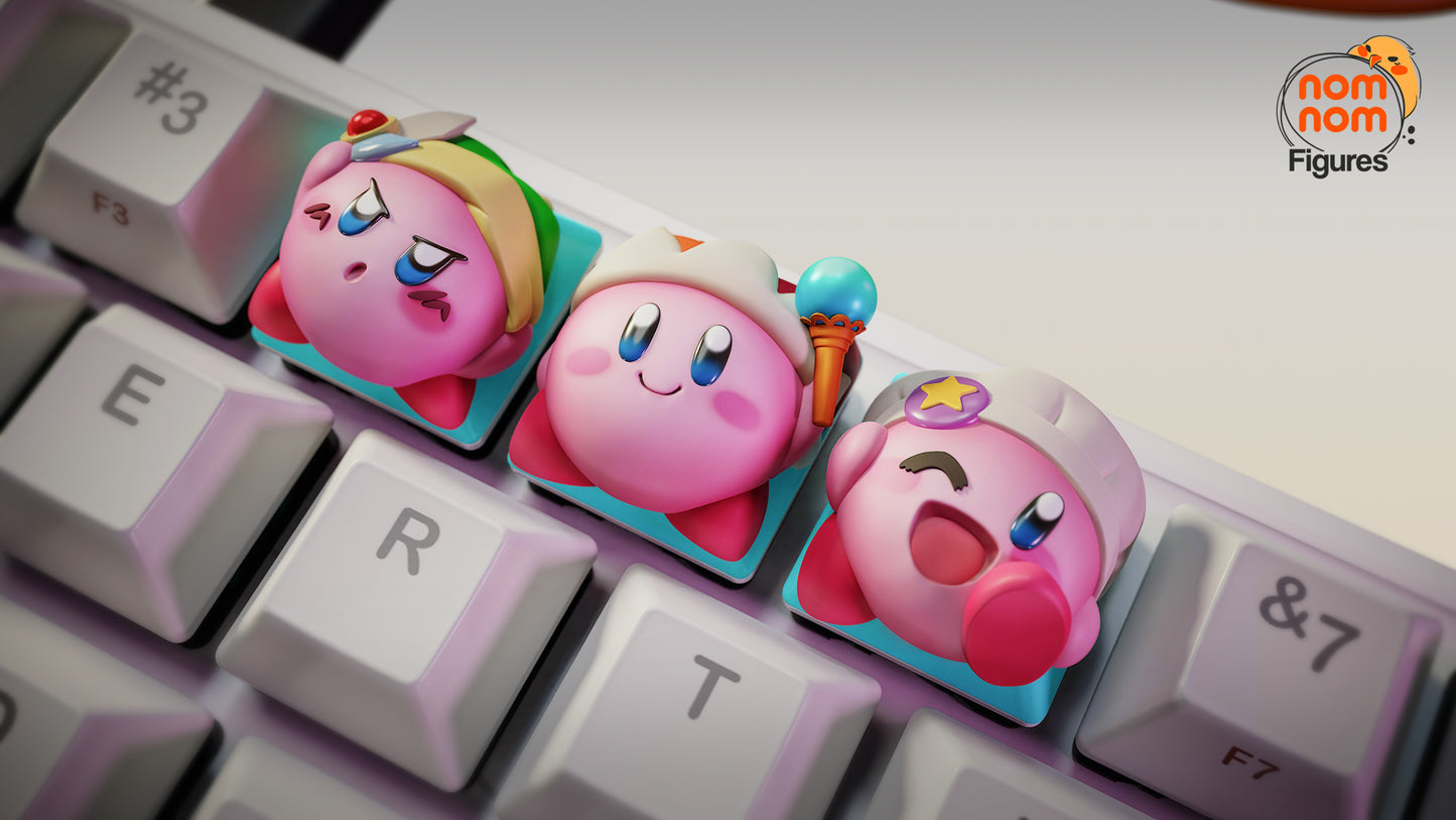 Kirby KeyCaps - UNPAINTED - Model Designed by NomNom Figures