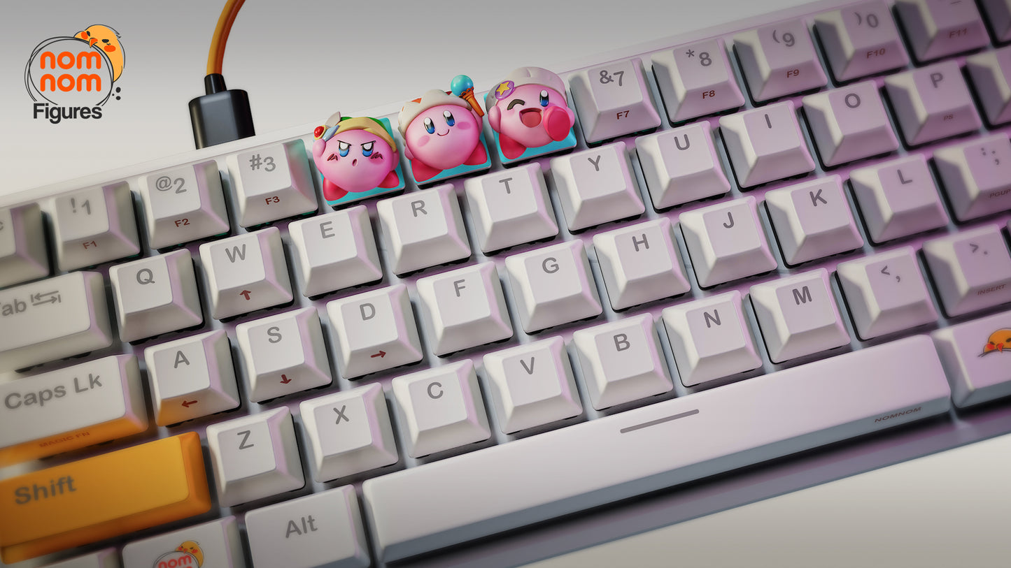 Kirby KeyCaps - UNPAINTED - Model Designed by NomNom Figures