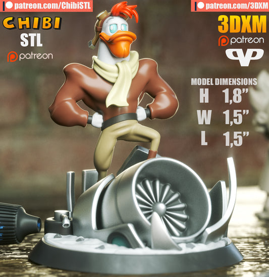 Launchpad McQuack - Unassembled and Unpainted Garage Kit - Model Designed by ChibiSTL