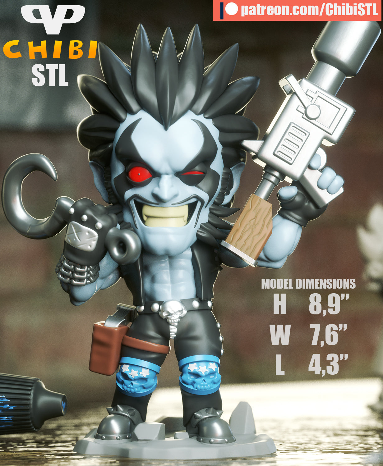 Lobo  - Unassembled and Unpainted Garage Kit - Model Designed by ChibiSTL