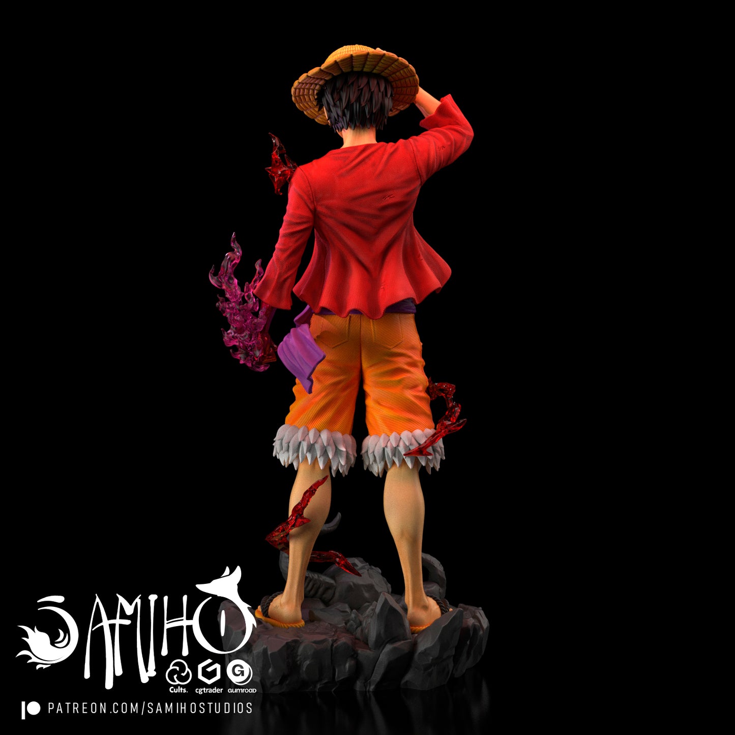 Luffy - Unassembled and Unpainted Garage Kit - Model Designed by Samiho Studios