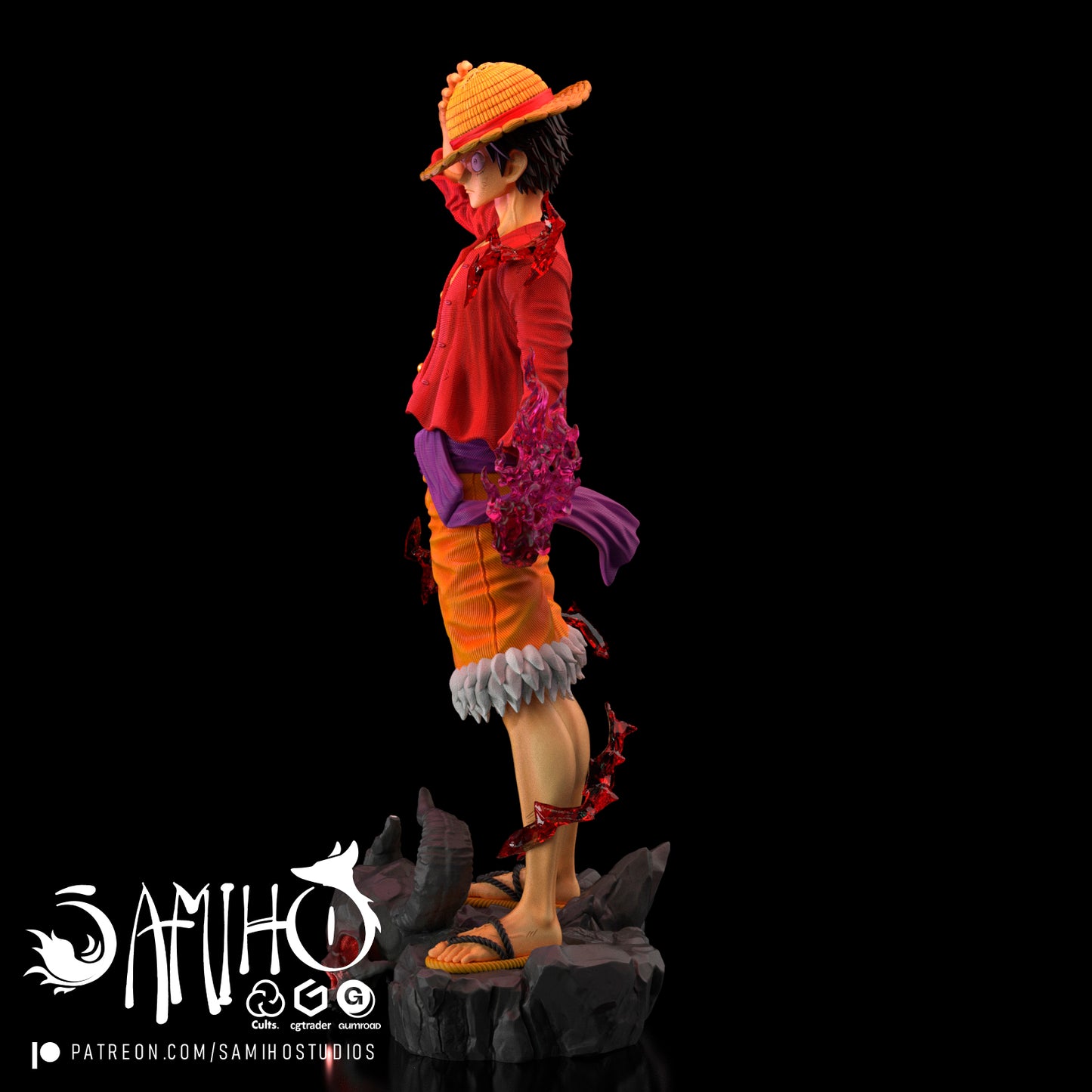 Luffy - Unassembled and Unpainted Garage Kit - Model Designed by Samiho Studios