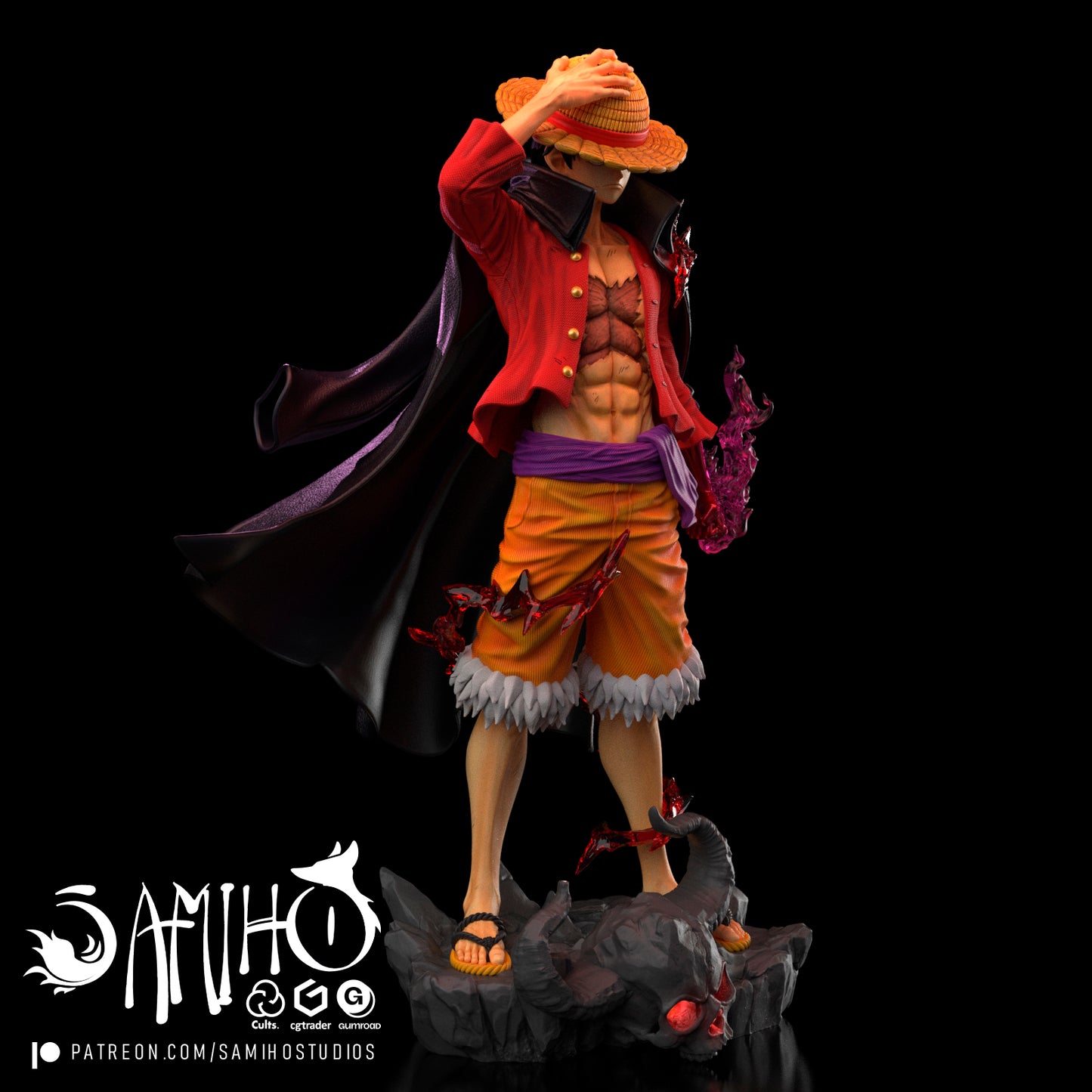 Luffy - Unassembled and Unpainted Garage Kit - Model Designed by Samiho Studios