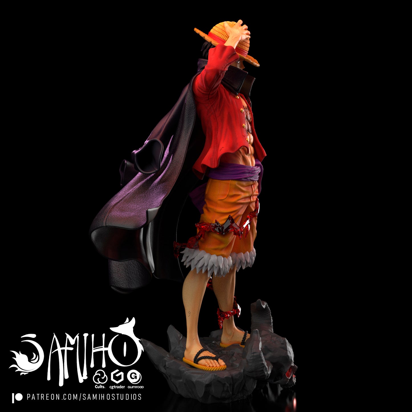 Luffy - Unassembled and Unpainted Garage Kit - Model Designed by Samiho Studios