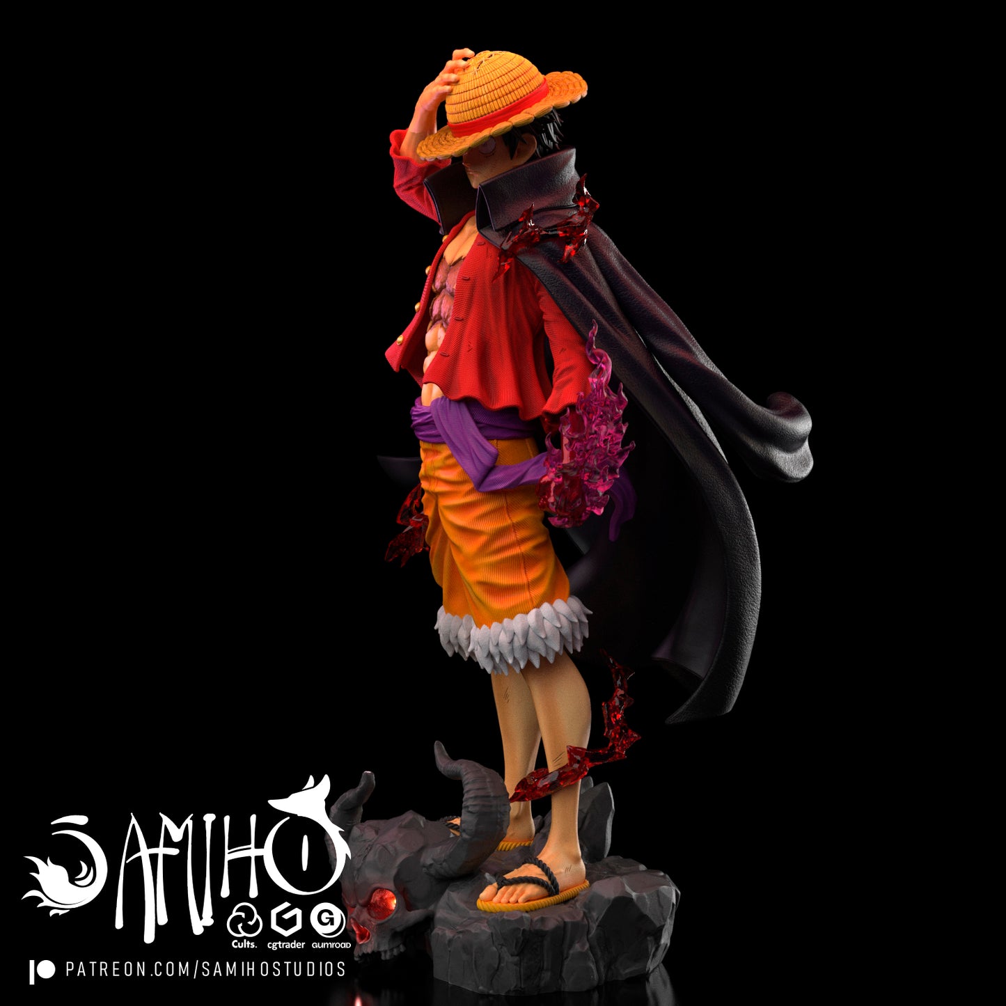 Luffy - Unassembled and Unpainted Garage Kit - Model Designed by Samiho Studios