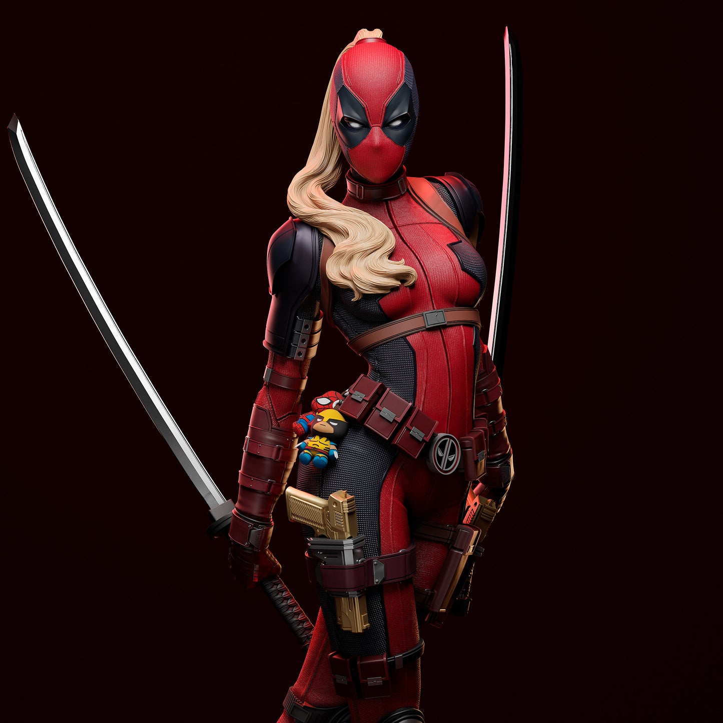 Lady Deadpool - Unassembled and Unpainted Garage Kit - Model Designed by Abe3d/DePaula