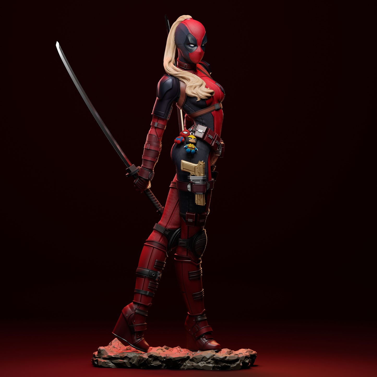 Lady Deadpool - Unassembled and Unpainted Garage Kit - Model Designed by Abe3d/DePaula