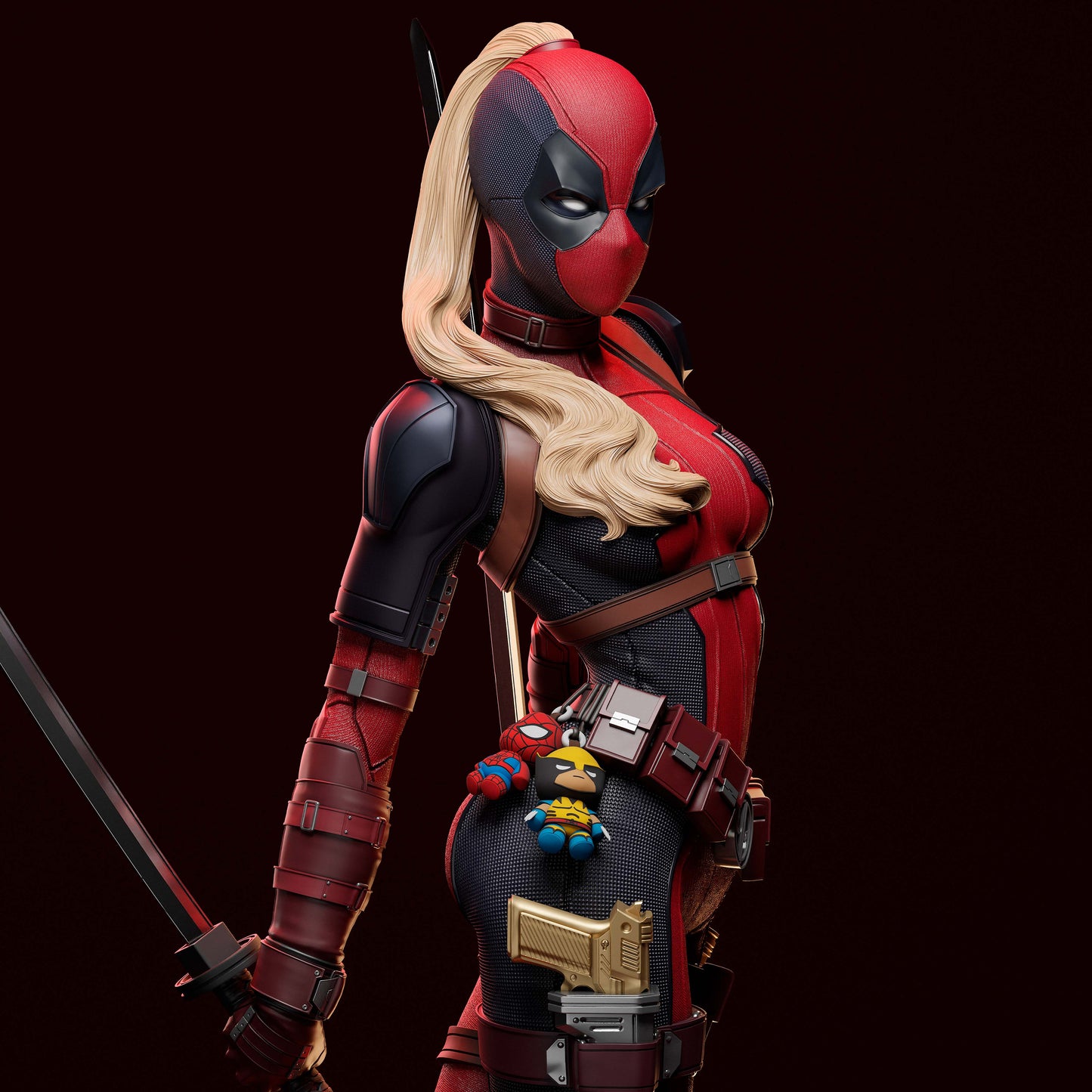 Lady Deadpool - Unassembled and Unpainted Garage Kit - Model Designed by Abe3d/DePaula