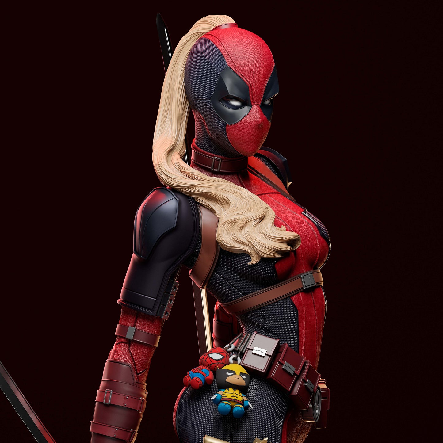 Lady Deadpool - Unassembled and Unpainted Garage Kit - Model Designed by Abe3d/DePaula