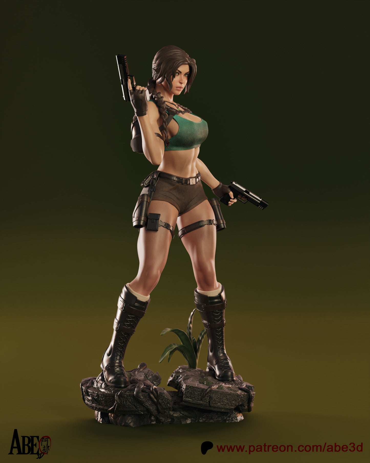 Lara (VARIANT PARTS INCLUDED) - Unassembled and Unpainted Garage Kit - Model Designed by Abe3d