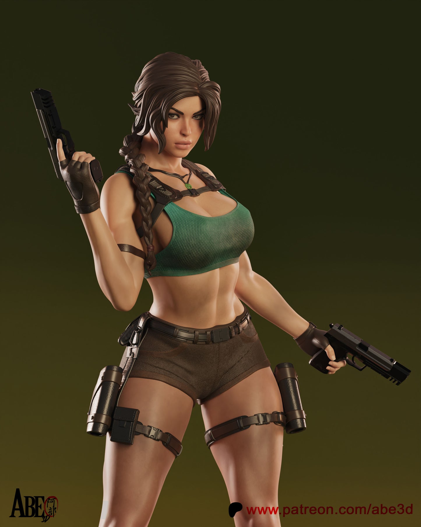 Lara (VARIANT PARTS INCLUDED) - Unassembled and Unpainted Garage Kit - Model Designed by Abe3d