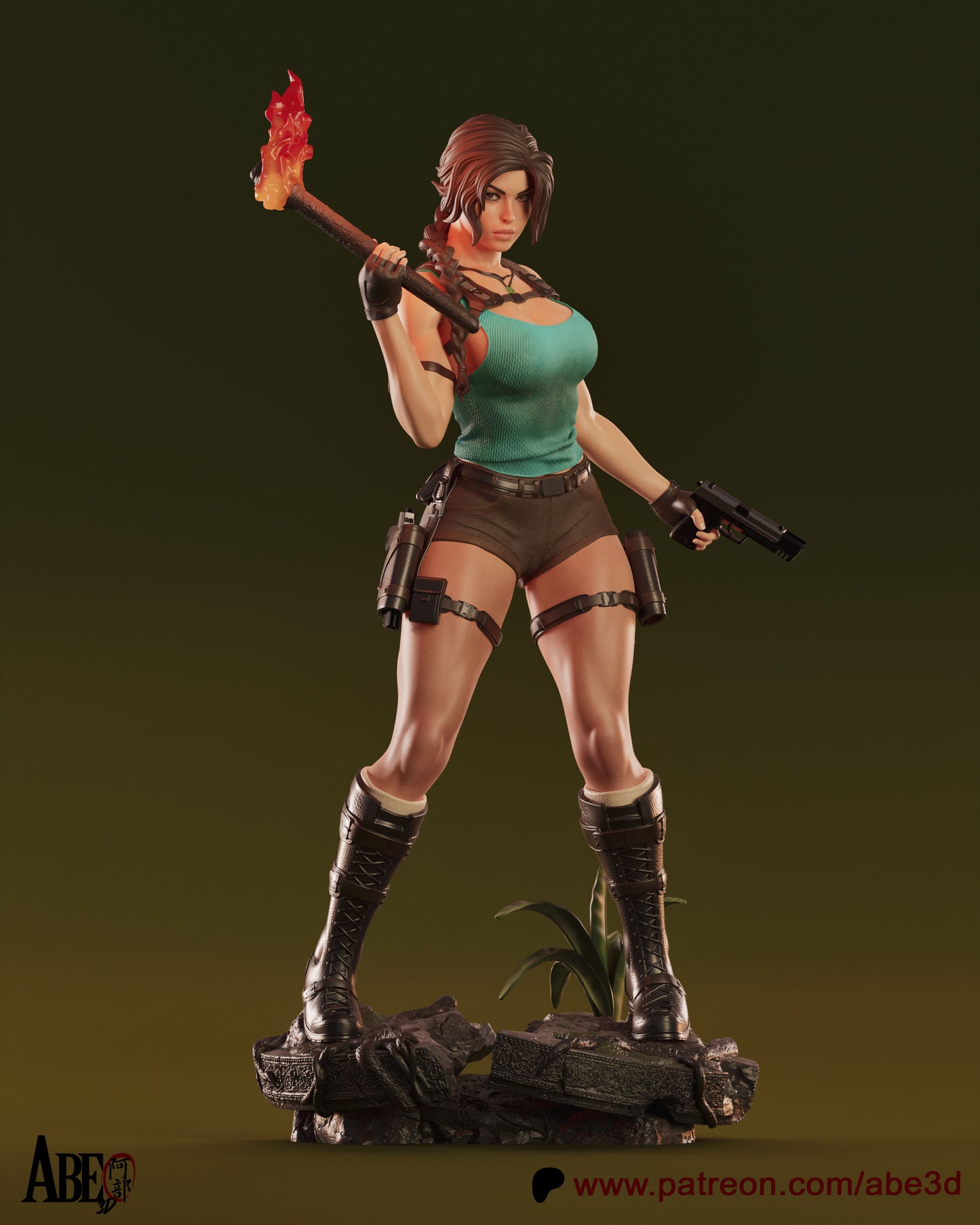 Lara (VARIANT PARTS INCLUDED) - Unassembled and Unpainted Garage Kit - Model Designed by Abe3d
