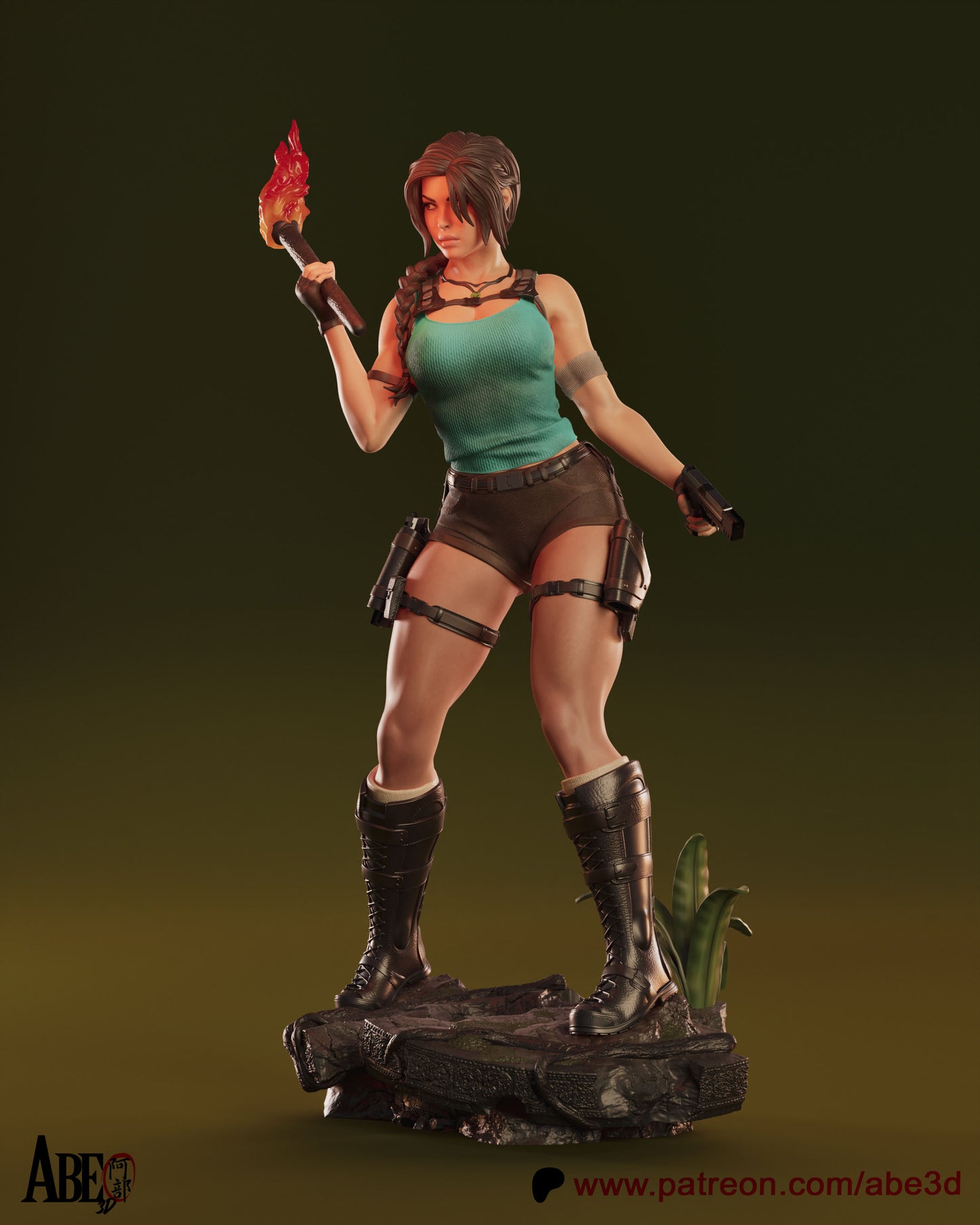 Lara (VARIANT PARTS INCLUDED) - Unassembled and Unpainted Garage Kit - Model Designed by Abe3d