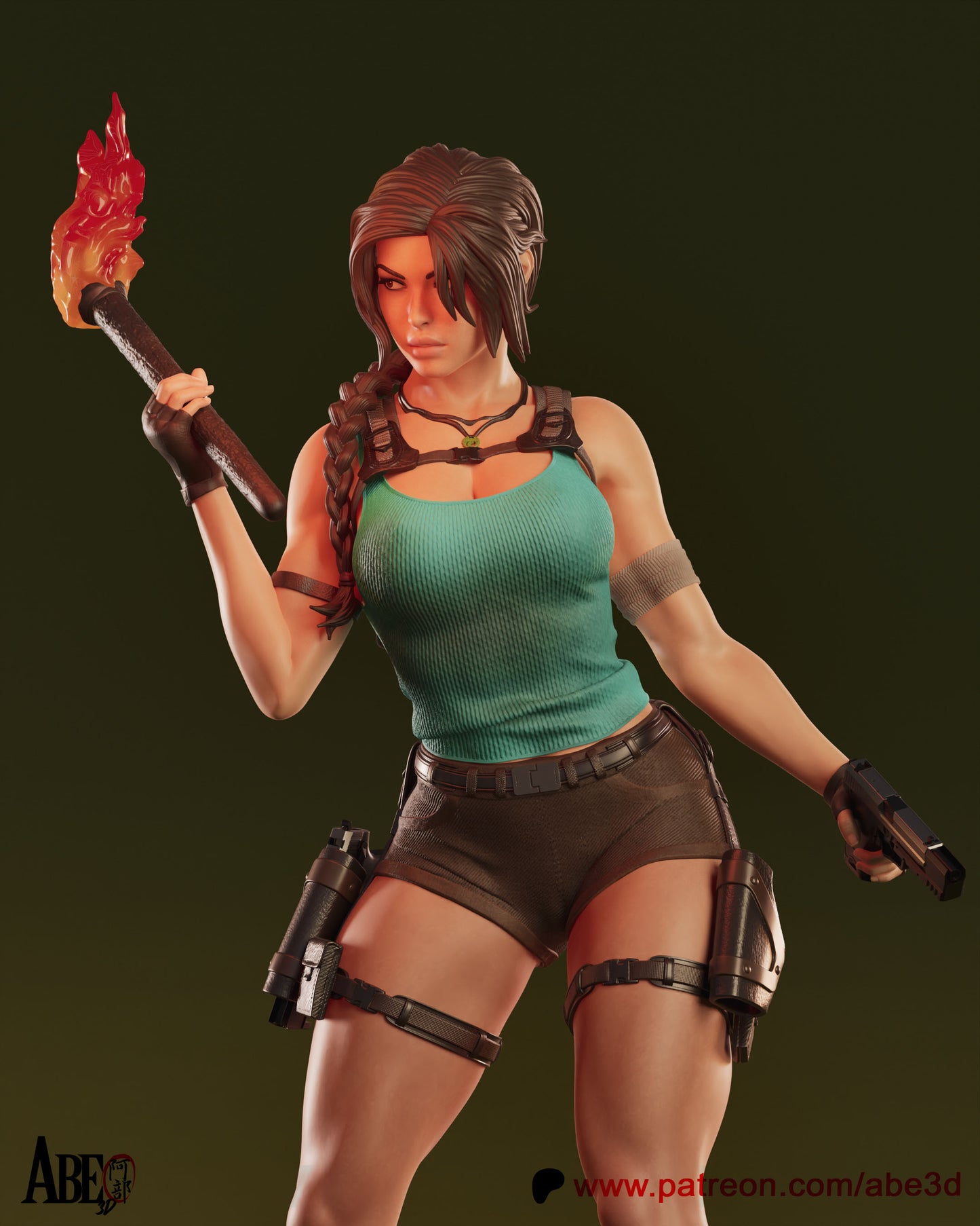 Lara (VARIANT PARTS INCLUDED) - Unassembled and Unpainted Garage Kit - Model Designed by Abe3d
