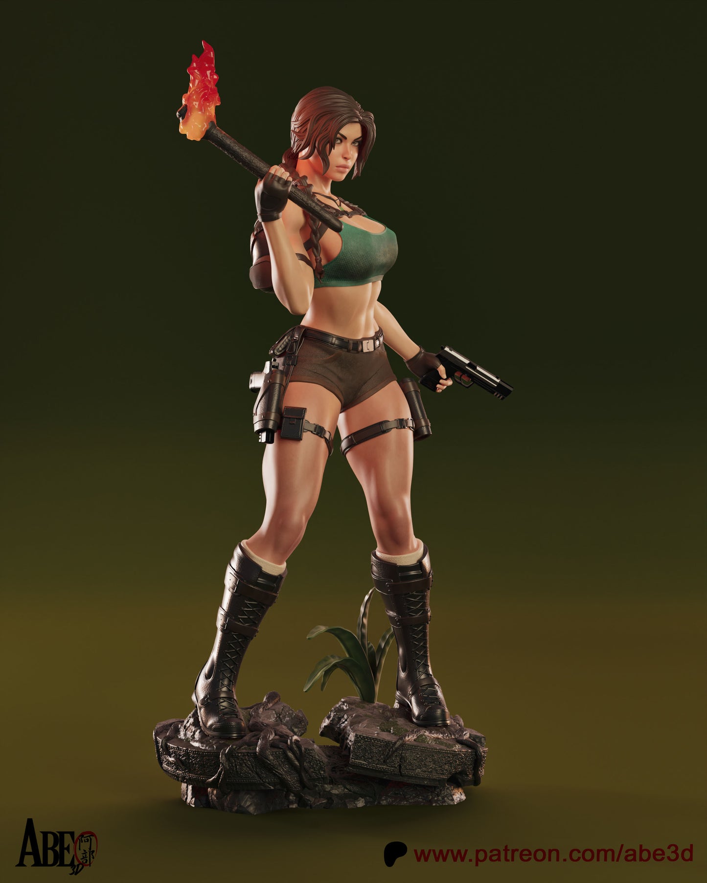 Lara (VARIANT PARTS INCLUDED) - Unassembled and Unpainted Garage Kit - Model Designed by Abe3d