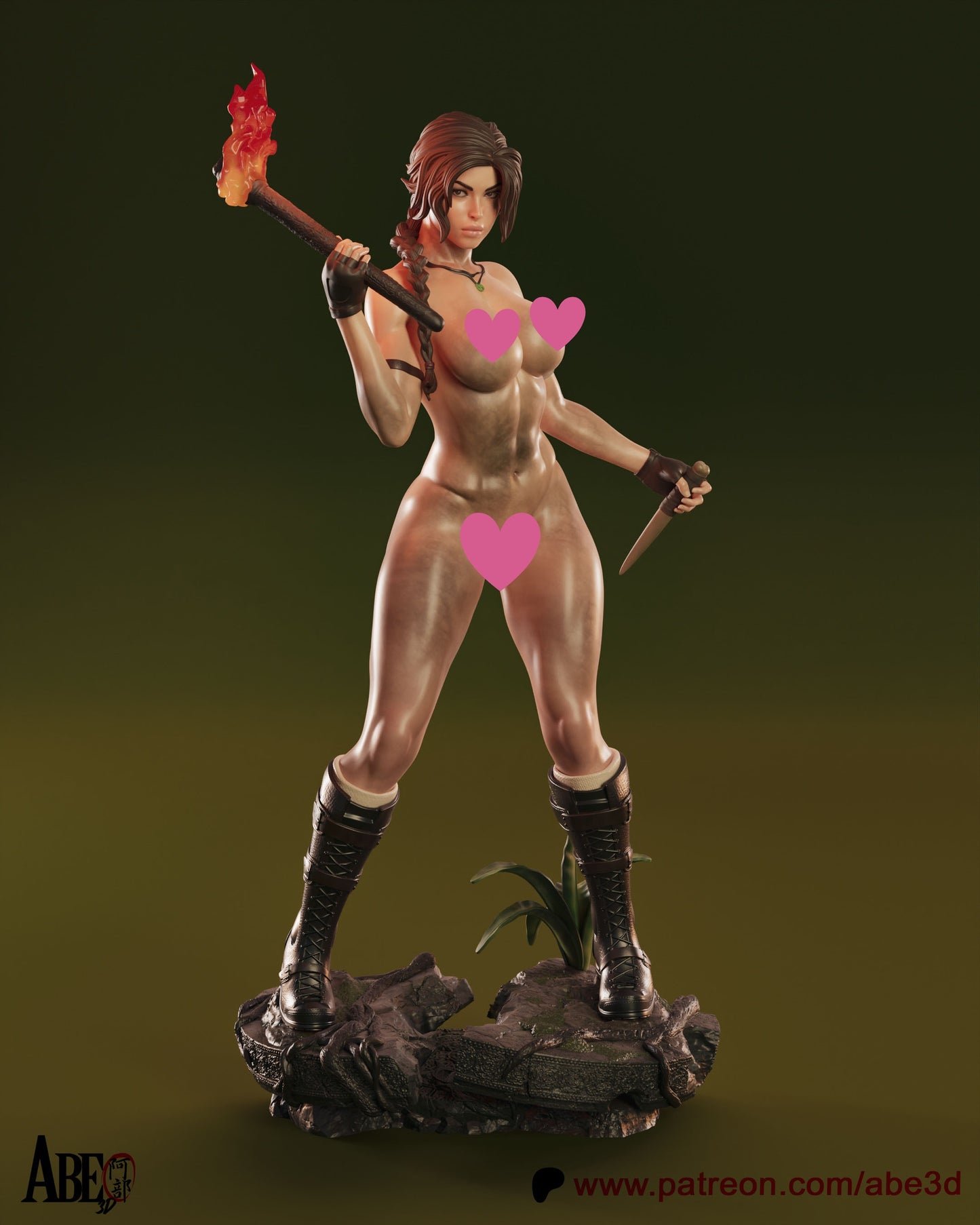 Lara NSFW (VARIANT PARTS INCLUDED) - Unassembled and Unpainted Garage Kit - Model Designed by Abe3d