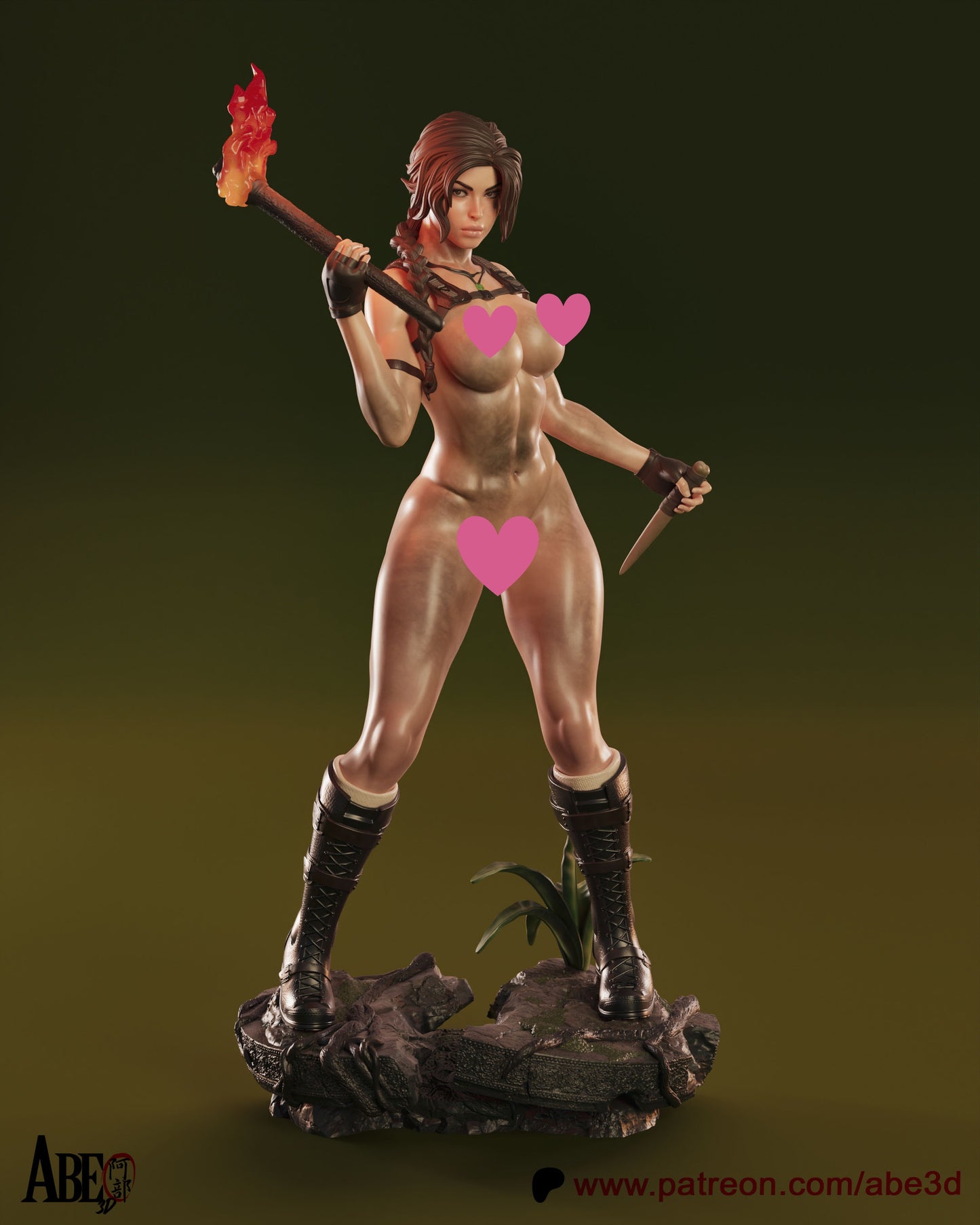 Lara NSFW (VARIANT PARTS INCLUDED) - Unassembled and Unpainted Garage Kit - Model Designed by Abe3d