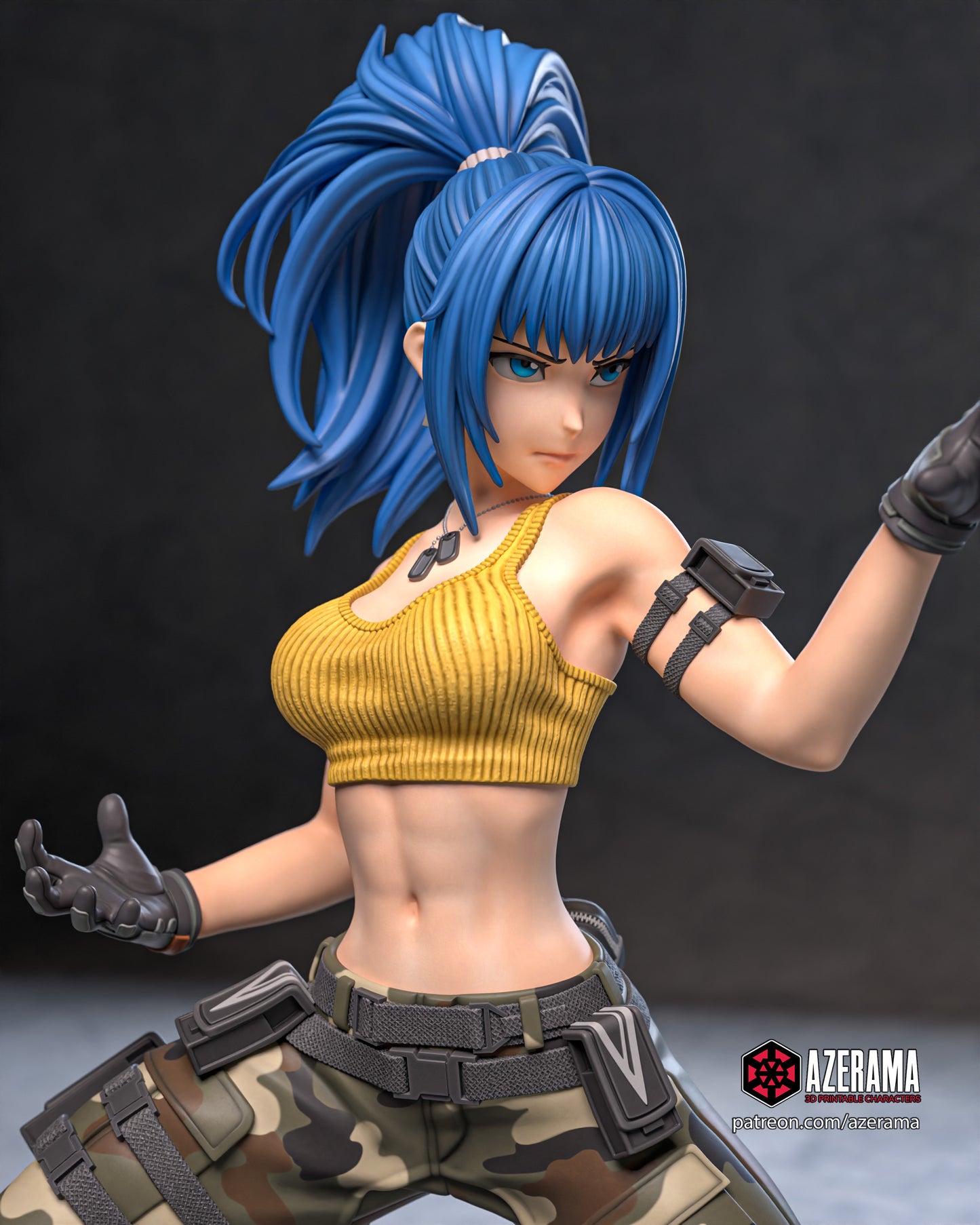 Leona KOF - Unassembled and Unpainted Garage Kit - Model Designed by Azerama