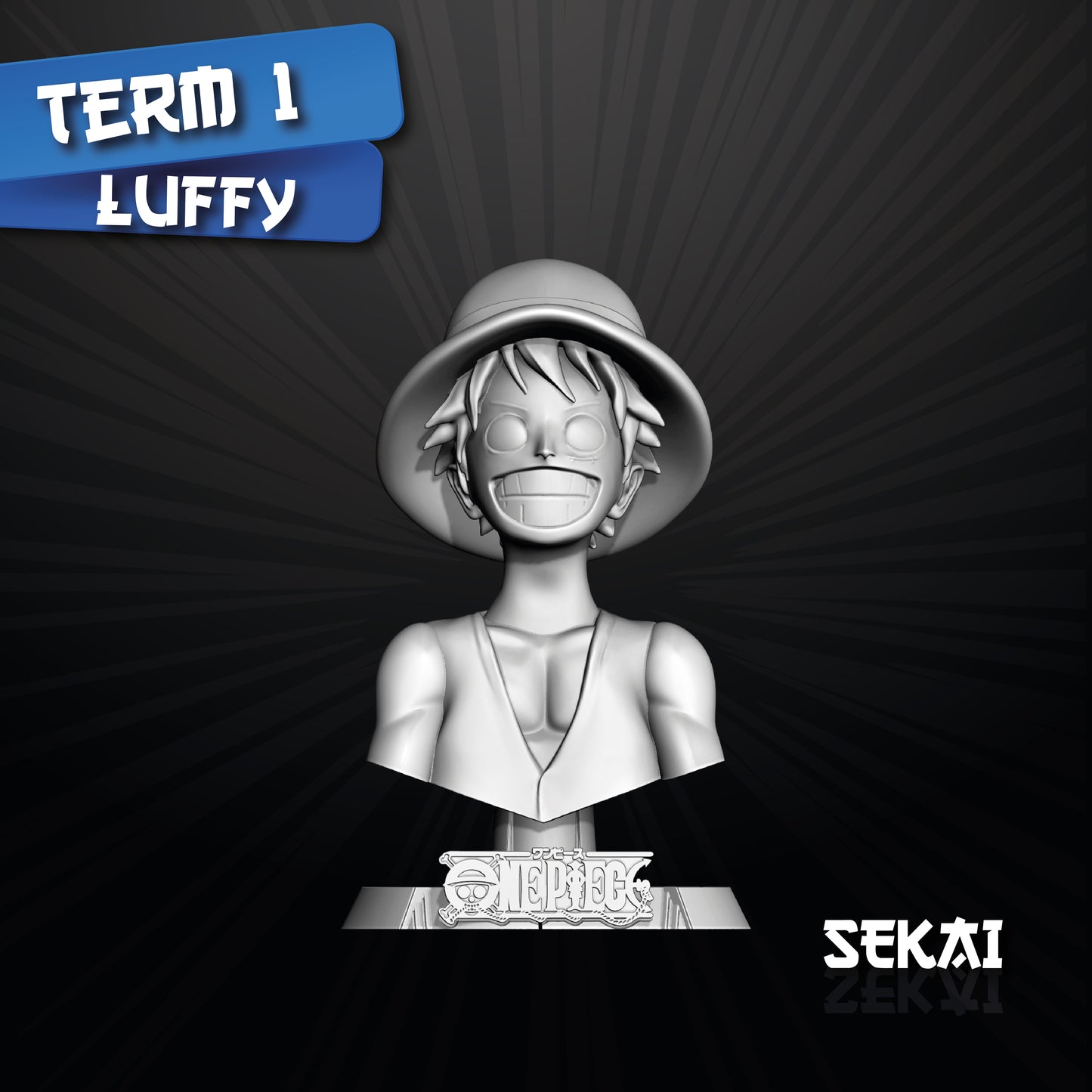 Luffy - Unassembled and Unpainted Garage Kit - Model Designed by Sekai3D