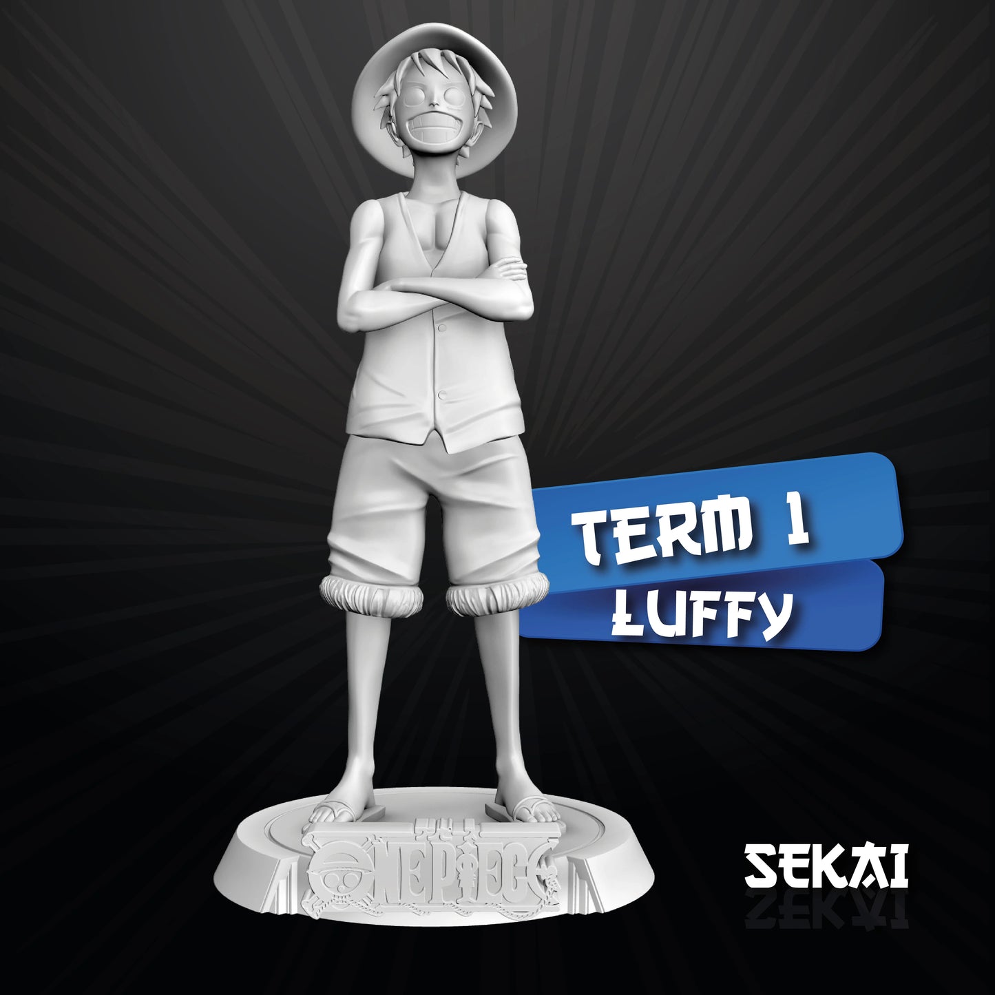 Luffy - Unassembled and Unpainted Garage Kit - Model Designed by Sekai3D