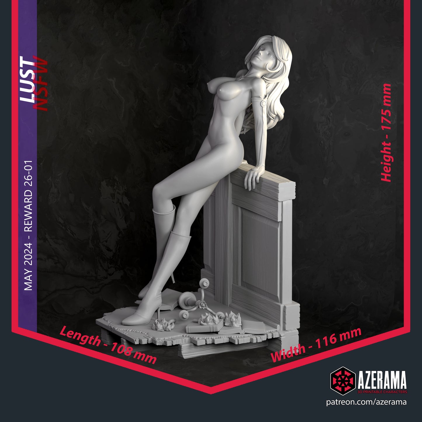 Lust NSFW - Unassembled and Unpainted Garage Kit - Model Designed by Azerama