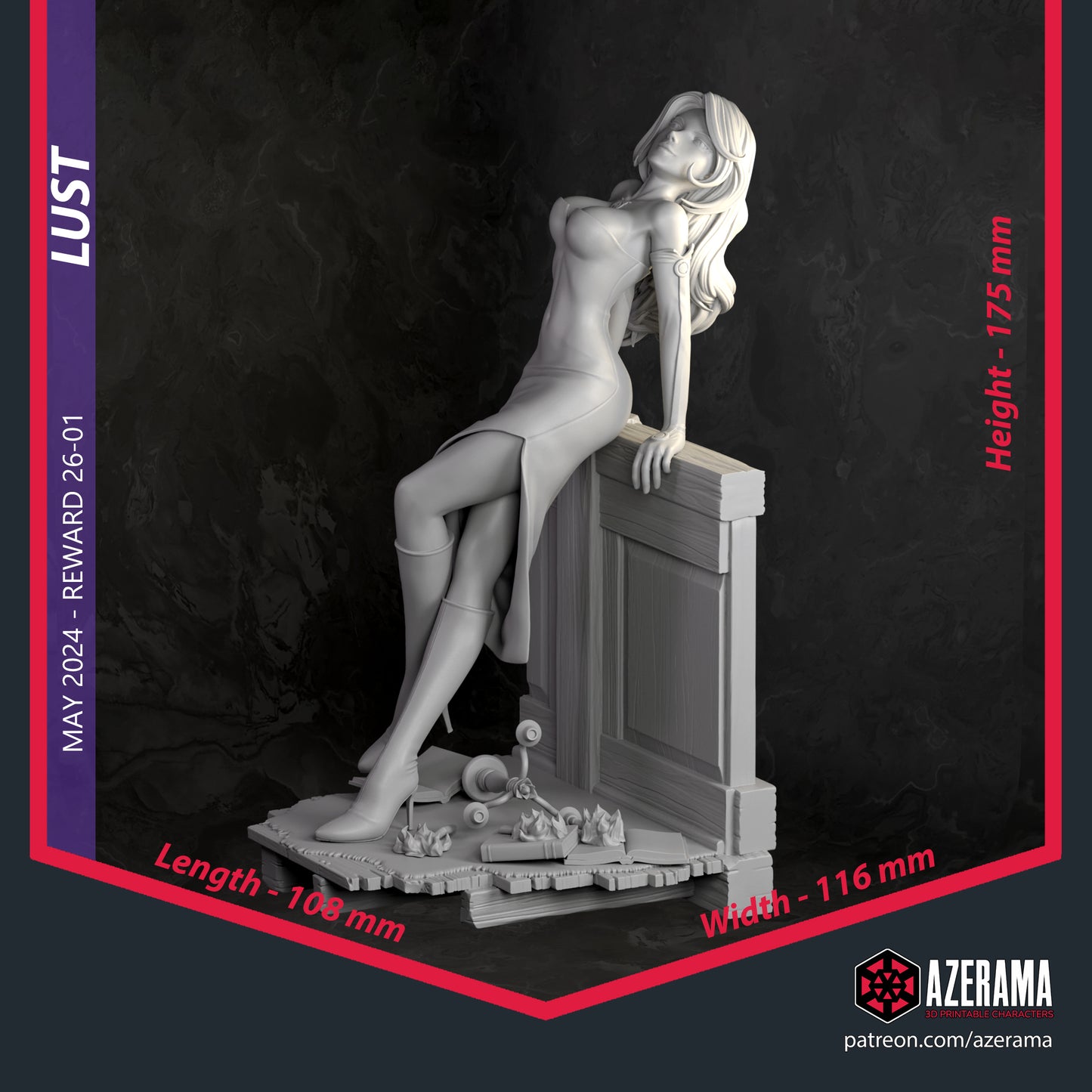 Lust - Unassembled and Unpainted Garage Kit - Model Designed by Azerama