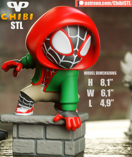 Miles Morales - Unassembled and Unpainted Garage Kit - Model Designed by ChibiSTL