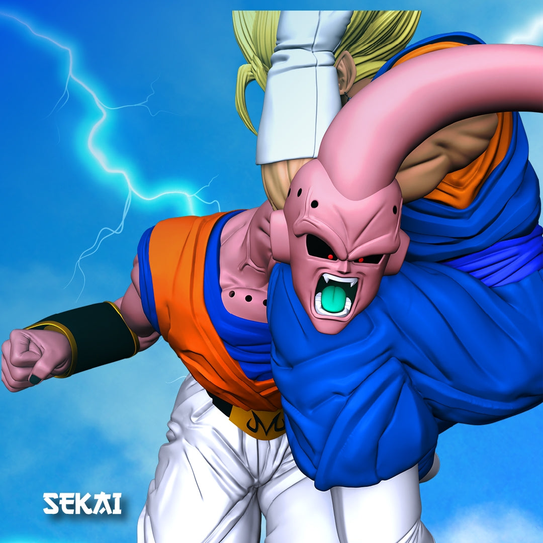 Vegito vs Super Buu - Unassembled and Unpainted Garage Kit - Model by Sekai3D