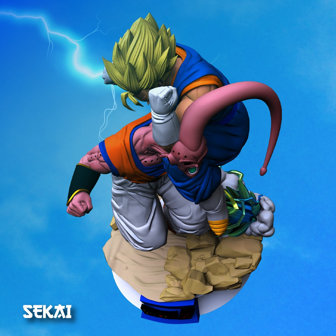 Vegito vs Super Buu - Unassembled and Unpainted Garage Kit - Model by Sekai3D
