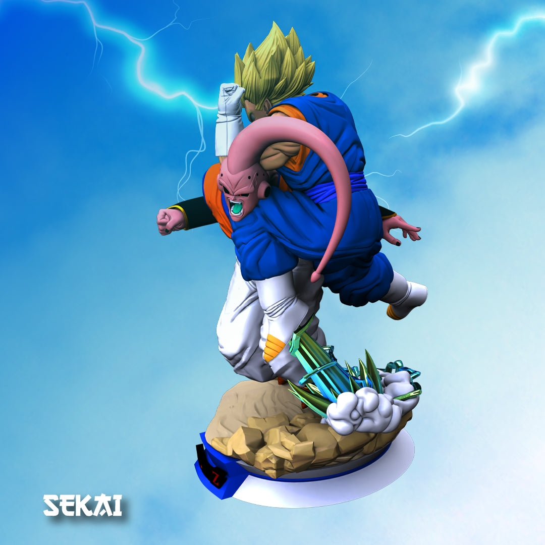 Vegito vs Super Buu - Unassembled and Unpainted Garage Kit - Model by Sekai3D