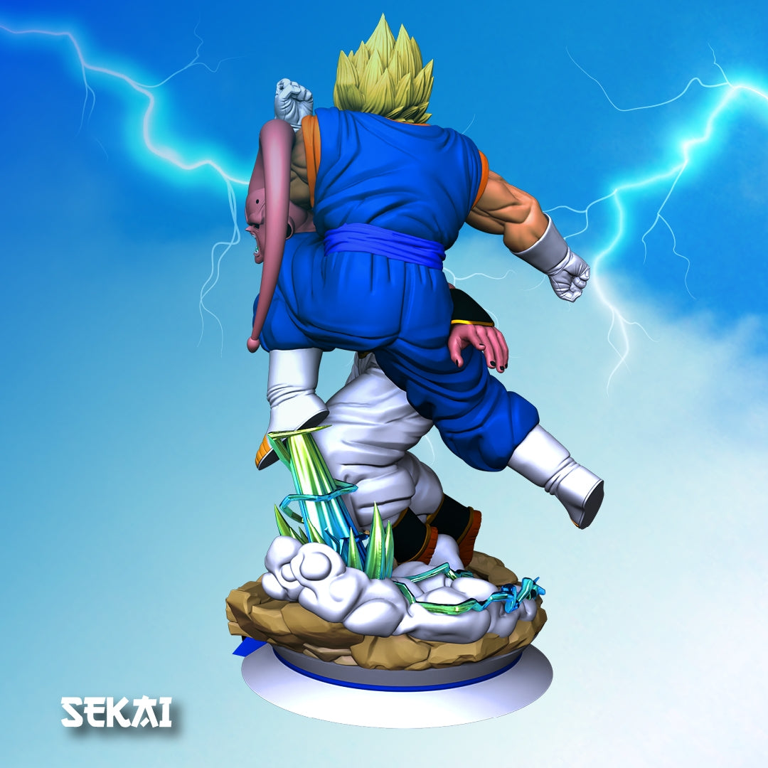Vegito vs Super Buu - Unassembled and Unpainted Garage Kit - Model by Sekai3D