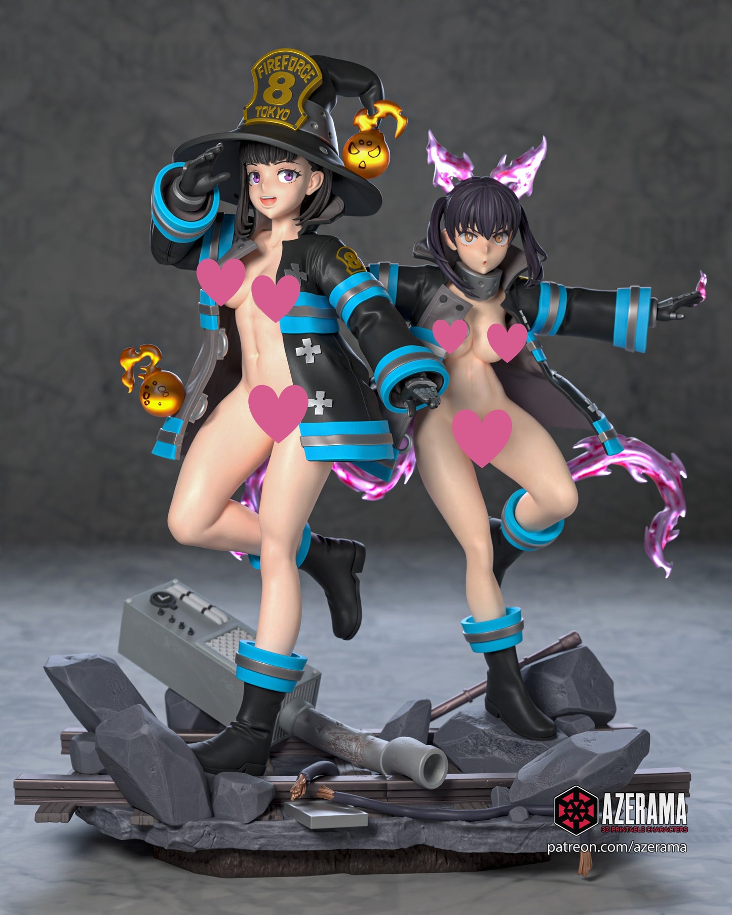 Maki and Tamaki NSFW - Unassembled and Unpainted Garage Kit - Model Designed by Azerama