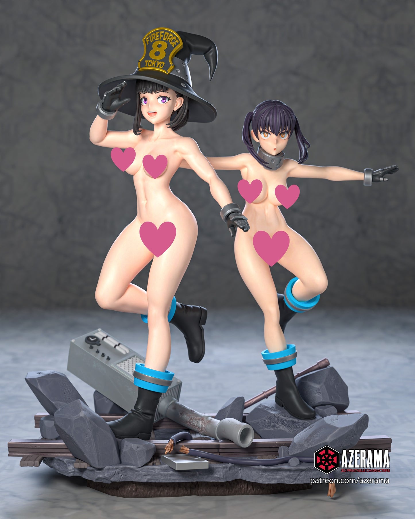 Maki and Tamaki NSFW - Unassembled and Unpainted Garage Kit - Model Designed by Azerama