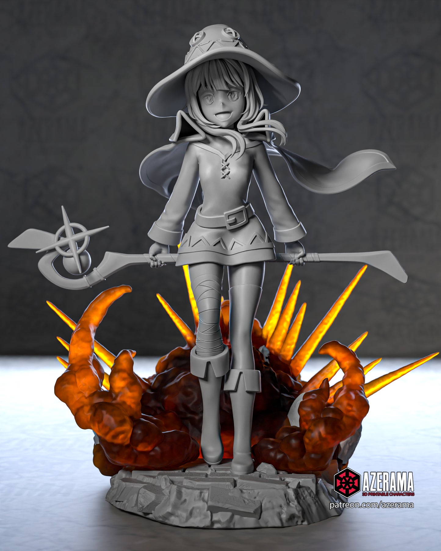 Megumin - Unassembled and Unpainted Garage Kit - Model Designed by Azerama