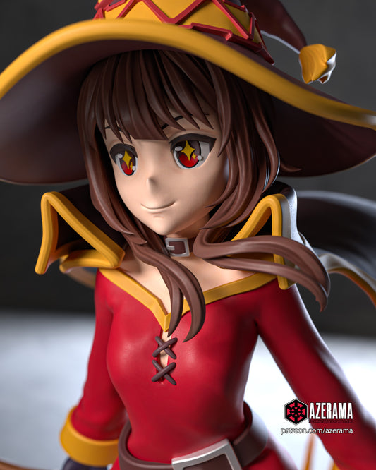 Megumin - Unassembled and Unpainted Garage Kit - Model Designed by Azerama