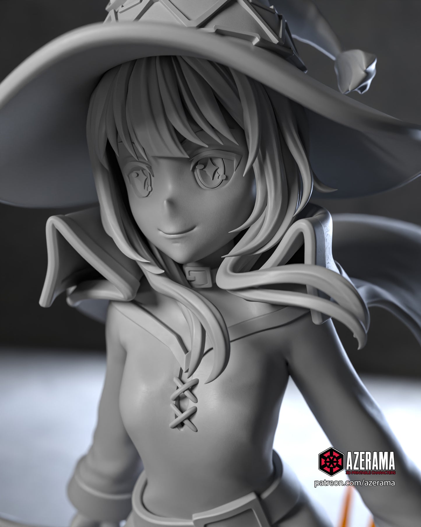 Megumin - Unassembled and Unpainted Garage Kit - Model Designed by Azerama