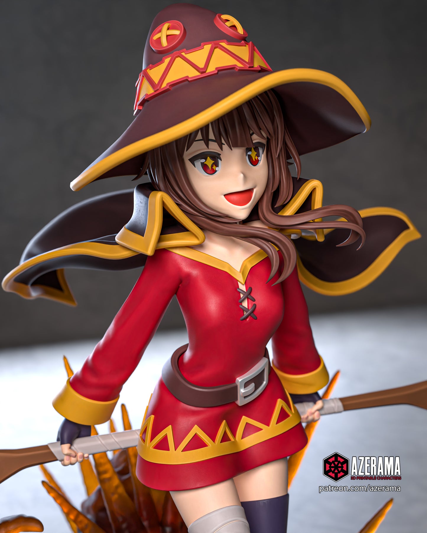 Megumin - Unassembled and Unpainted Garage Kit - Model Designed by Azerama