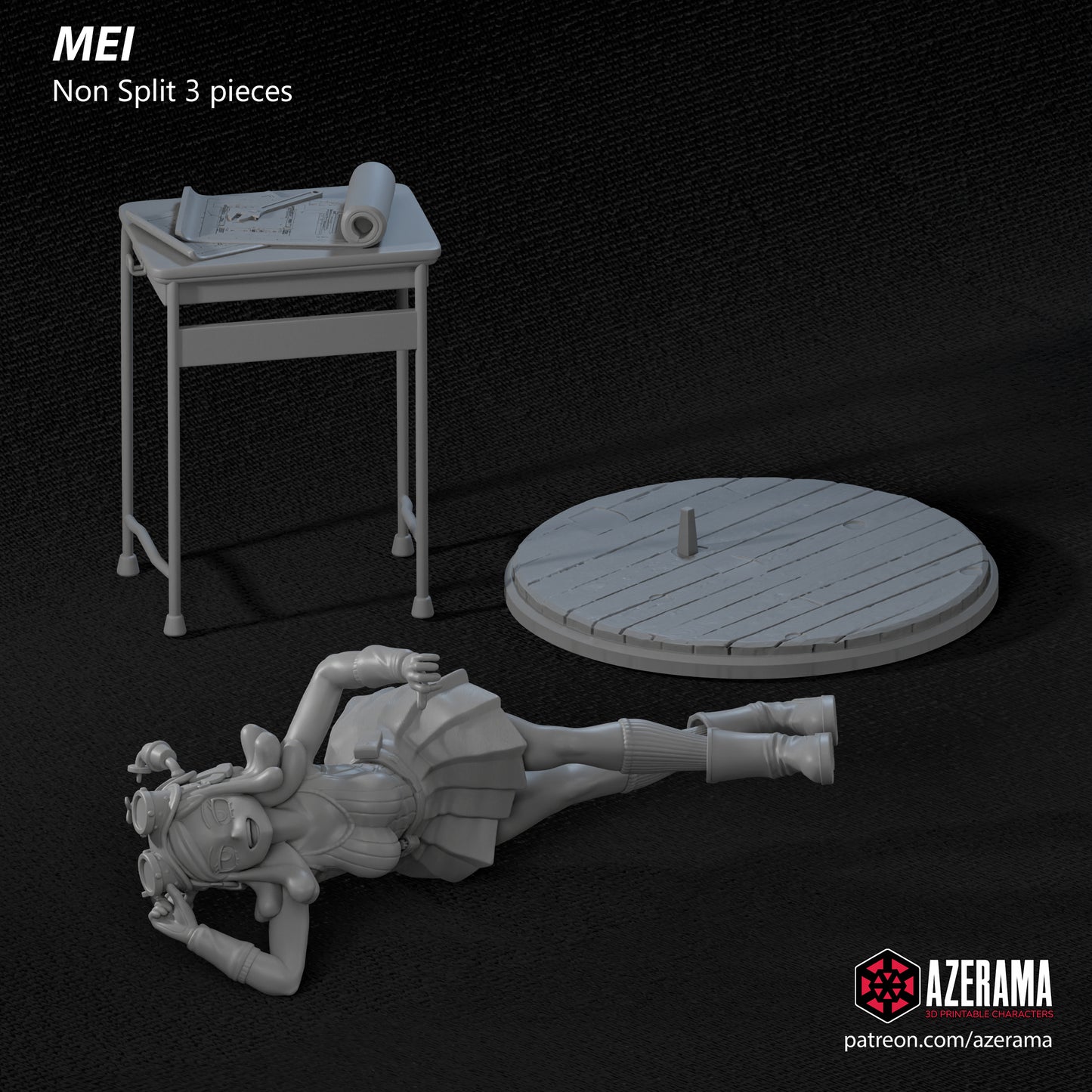 Mei - Unassembled and Unpainted Garage Kit - Model Designed by Azerama