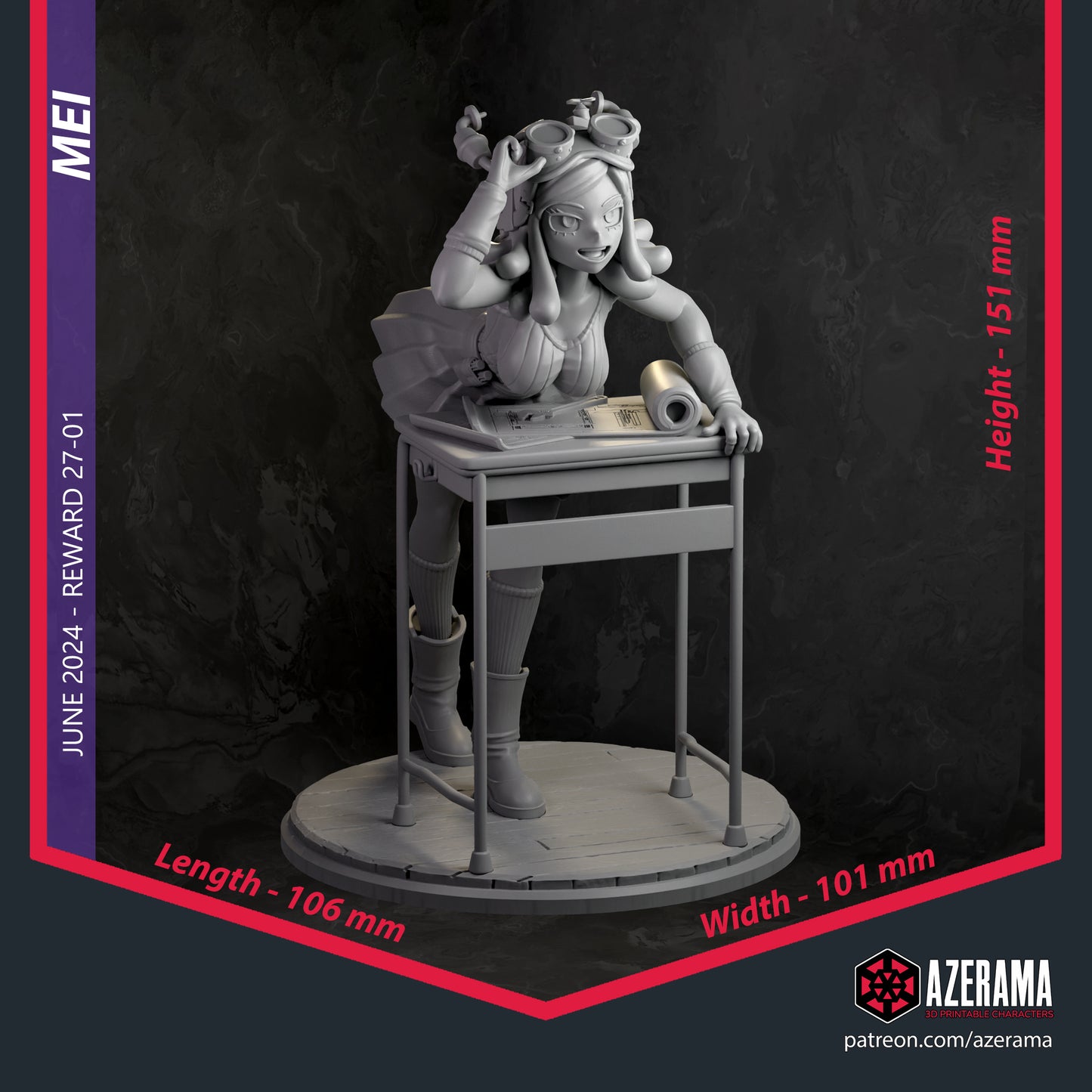 Mei - Unassembled and Unpainted Garage Kit - Model Designed by Azerama