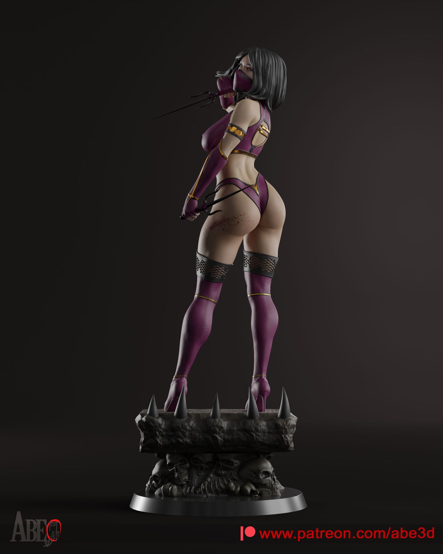 Mileena (ALL HEAD VARIANTS INCLUDED) - Unassembled and Unpainted Garage Kit - Model Designed by Abe3d