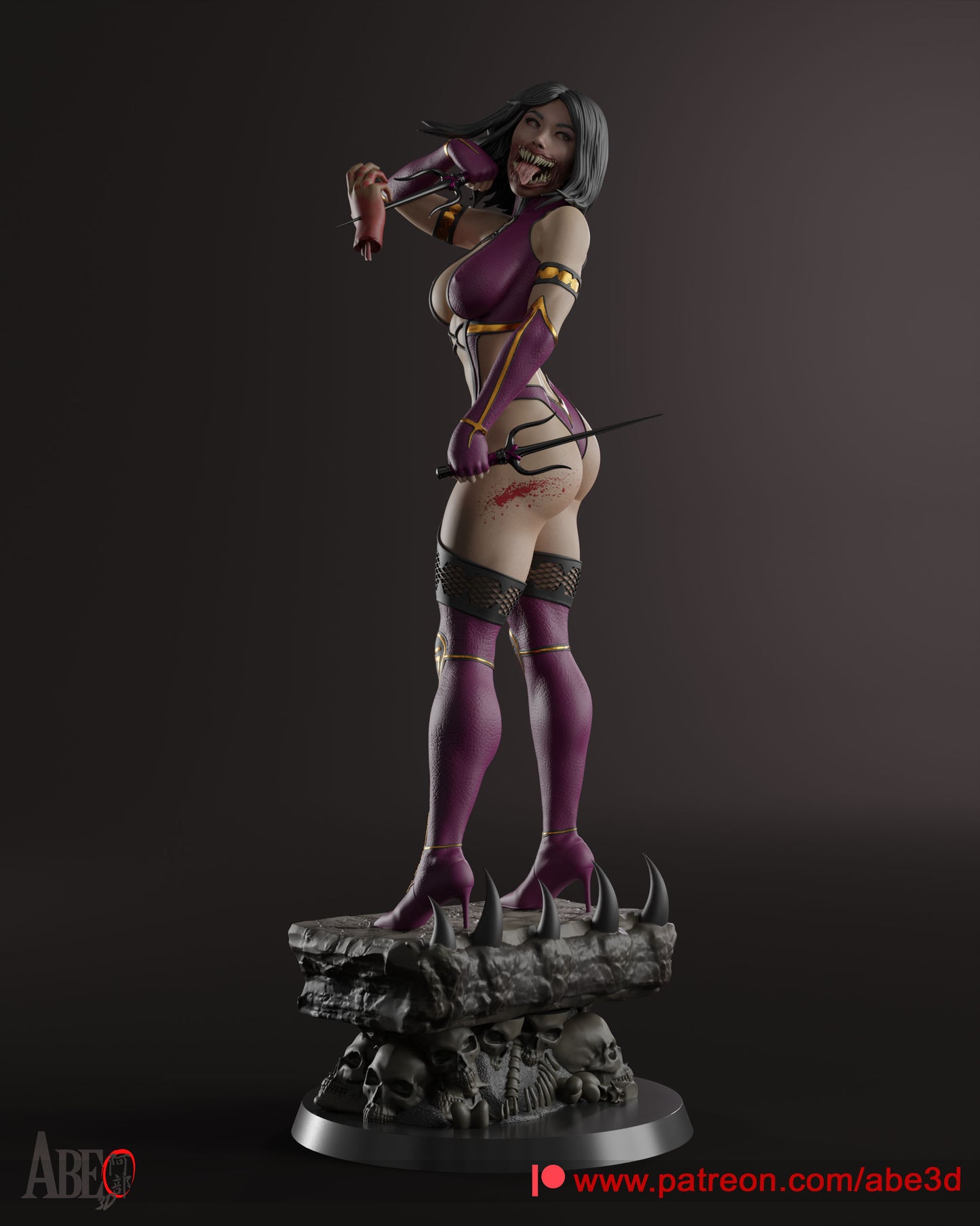 Mileena (ALL HEAD VARIANTS INCLUDED) - Unassembled and Unpainted Garage Kit - Model Designed by Abe3d