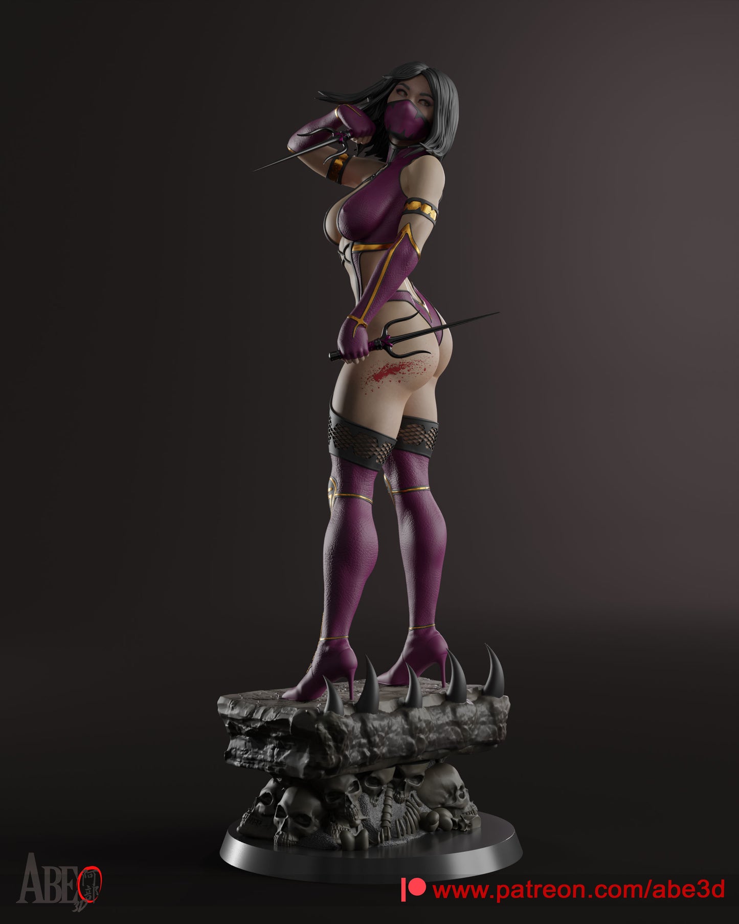 Mileena (ALL HEAD VARIANTS INCLUDED) - Unassembled and Unpainted Garage Kit - Model Designed by Abe3d