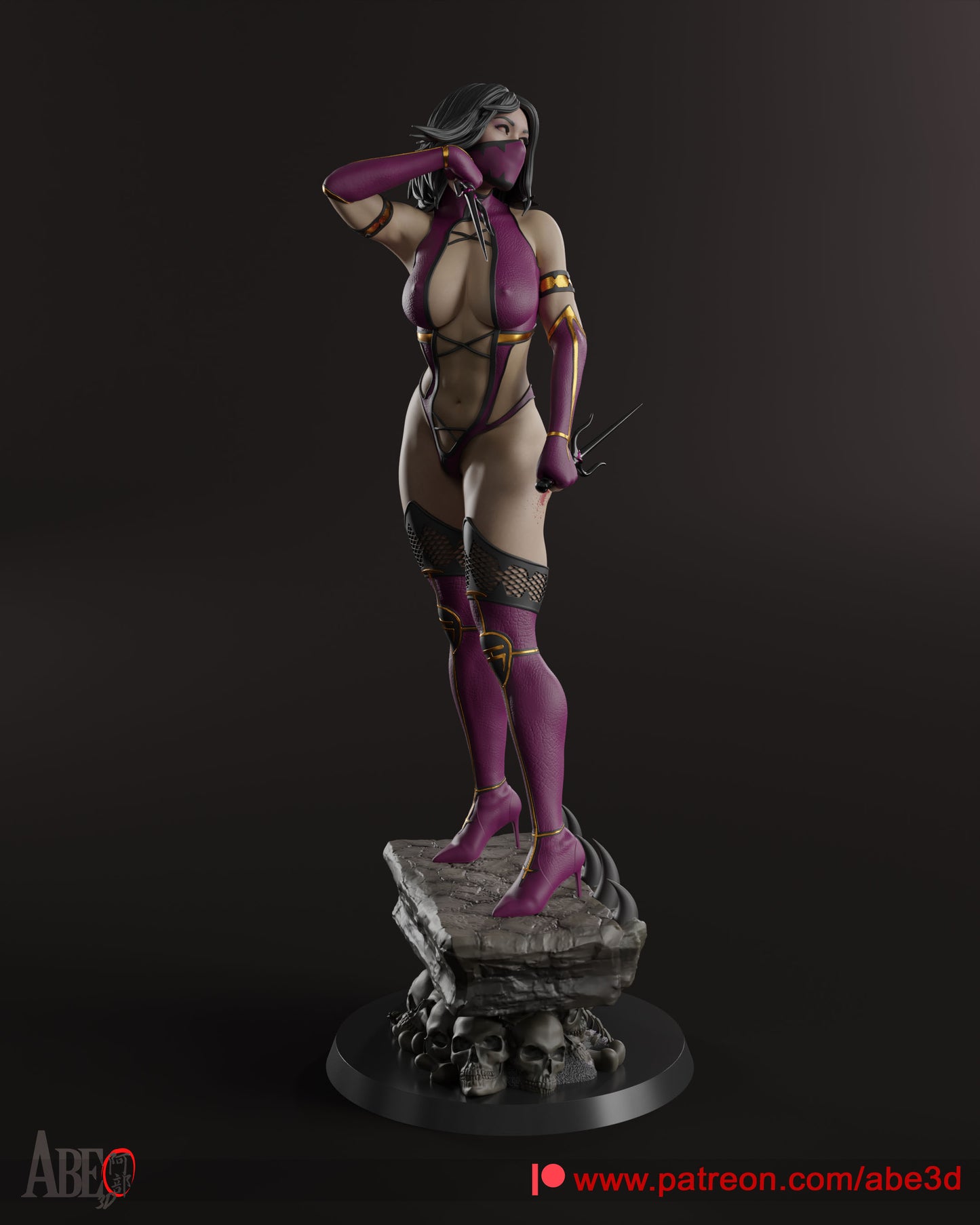 Mileena (ALL HEAD VARIANTS INCLUDED) - Unassembled and Unpainted Garage Kit - Model Designed by Abe3d