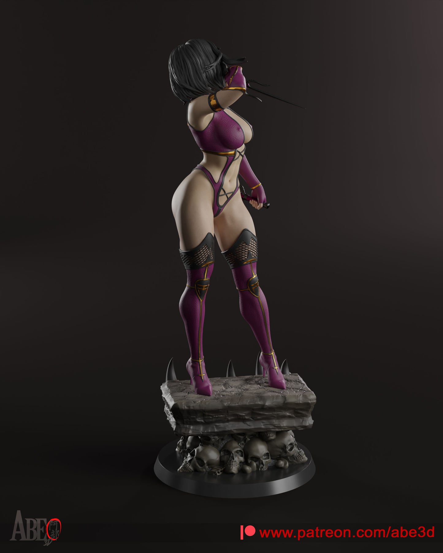 Mileena (ALL HEAD VARIANTS INCLUDED) - Unassembled and Unpainted Garage Kit - Model Designed by Abe3d