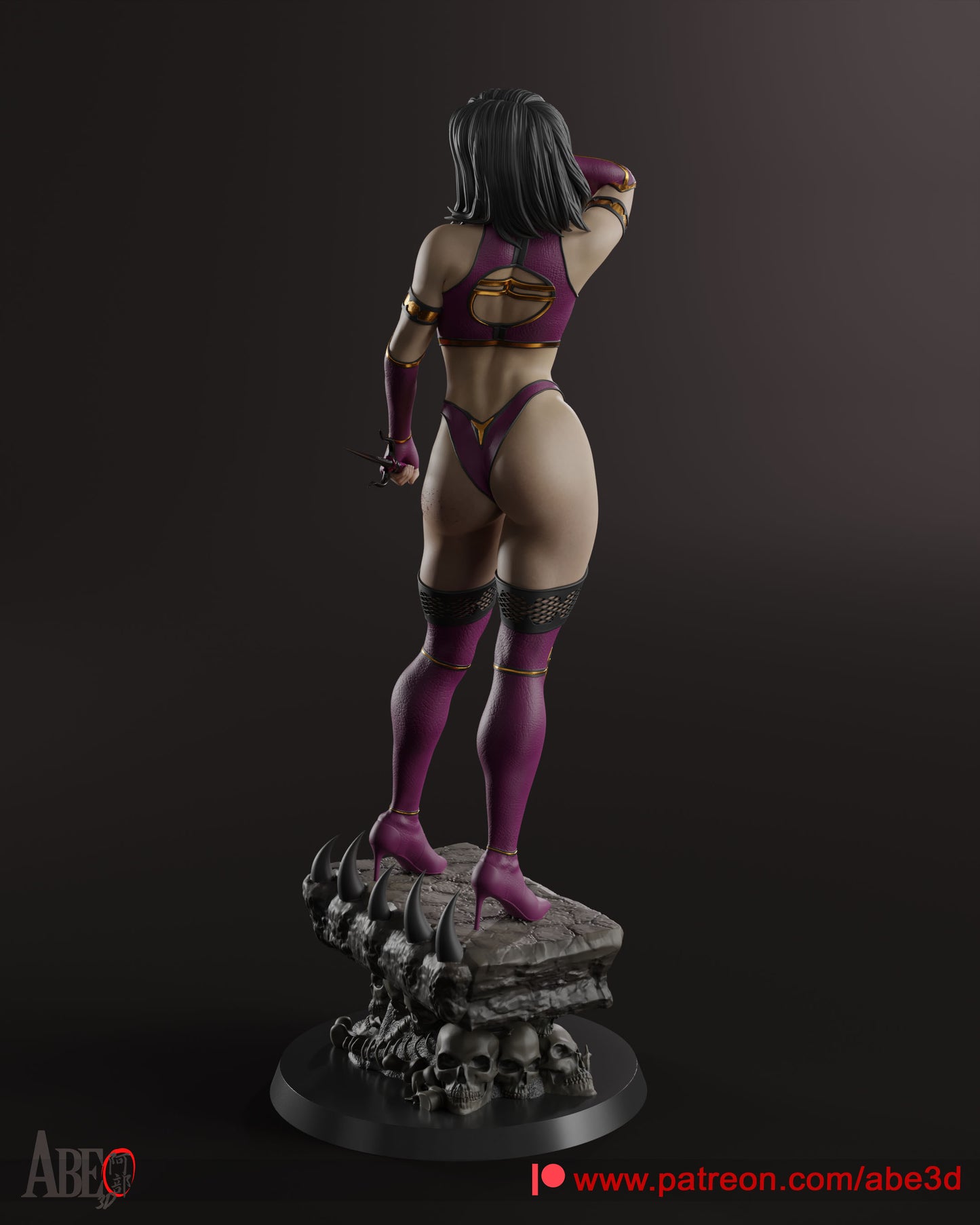Mileena (ALL HEAD VARIANTS INCLUDED) - Unassembled and Unpainted Garage Kit - Model Designed by Abe3d