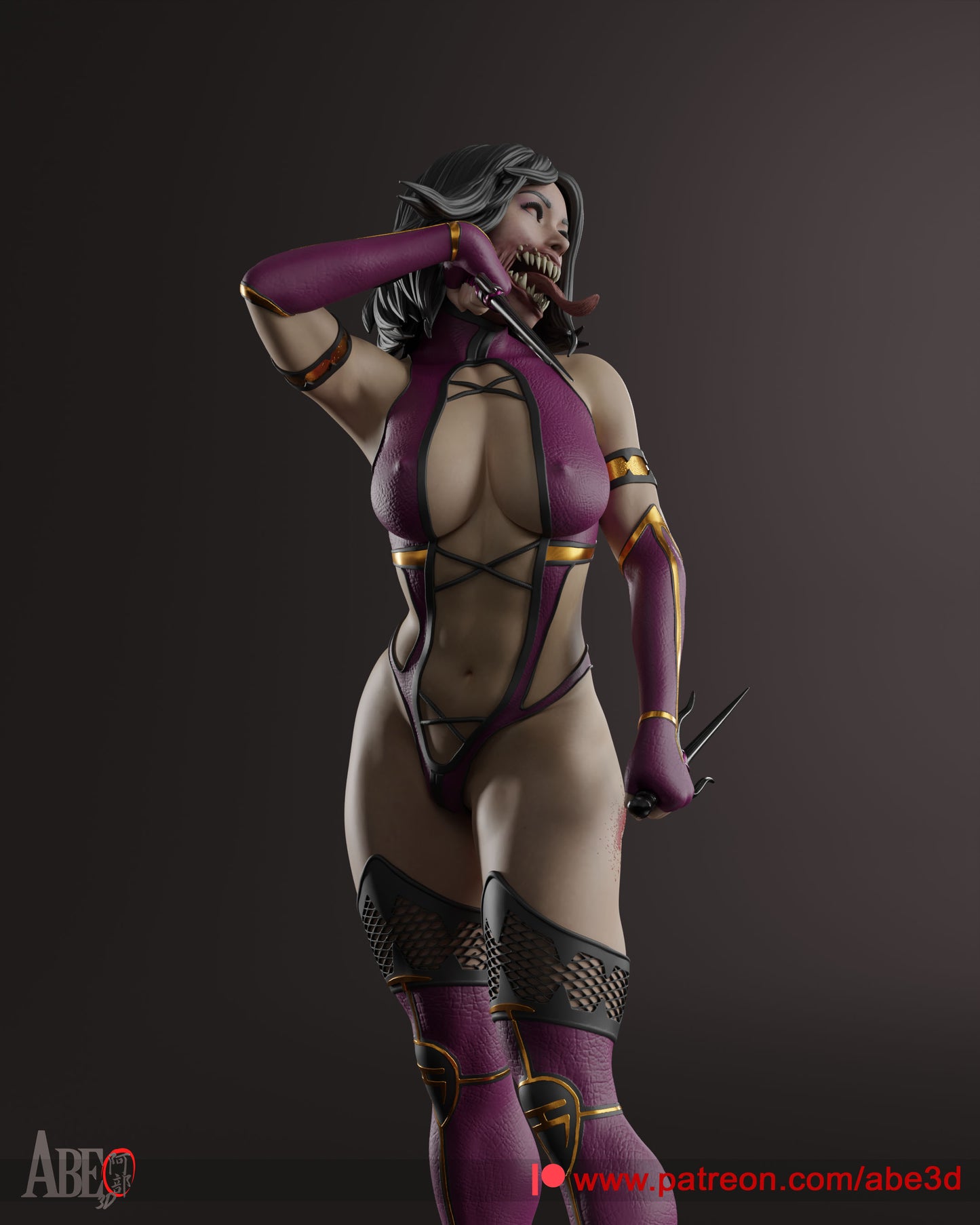 Mileena (ALL HEAD VARIANTS INCLUDED) - Unassembled and Unpainted Garage Kit - Model Designed by Abe3d