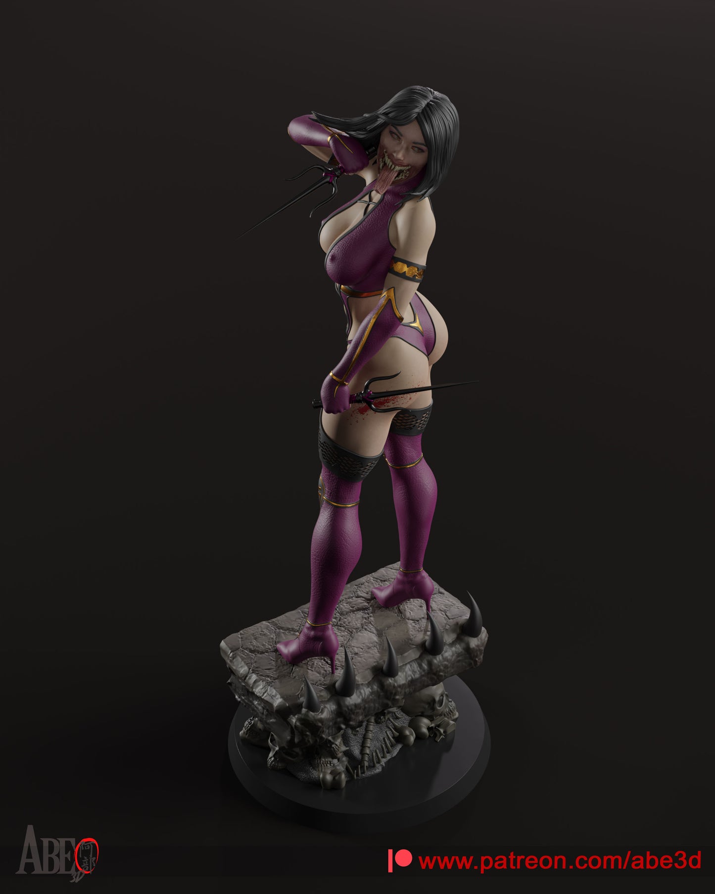 Mileena (ALL HEAD VARIANTS INCLUDED) - Unassembled and Unpainted Garage Kit - Model Designed by Abe3d